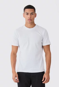 White Basic Slim Fit Crew Neck T-shirt