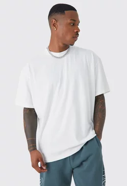 White Basic Oversized Crew Neck T-shirt