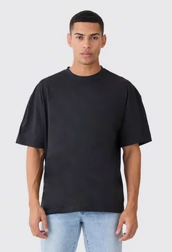 Black Basic Oversized Crew Neck T-shirt