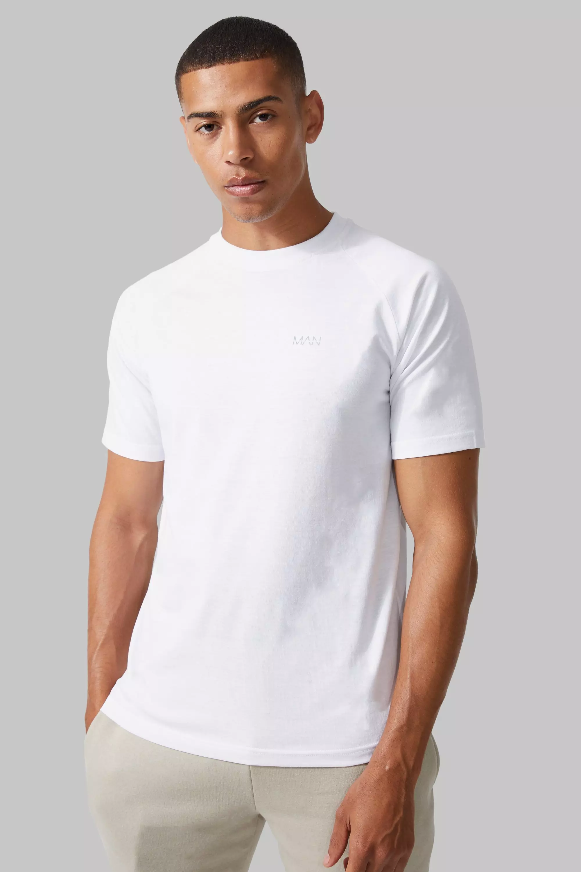 Man Active Gym Raglan T-shirt White