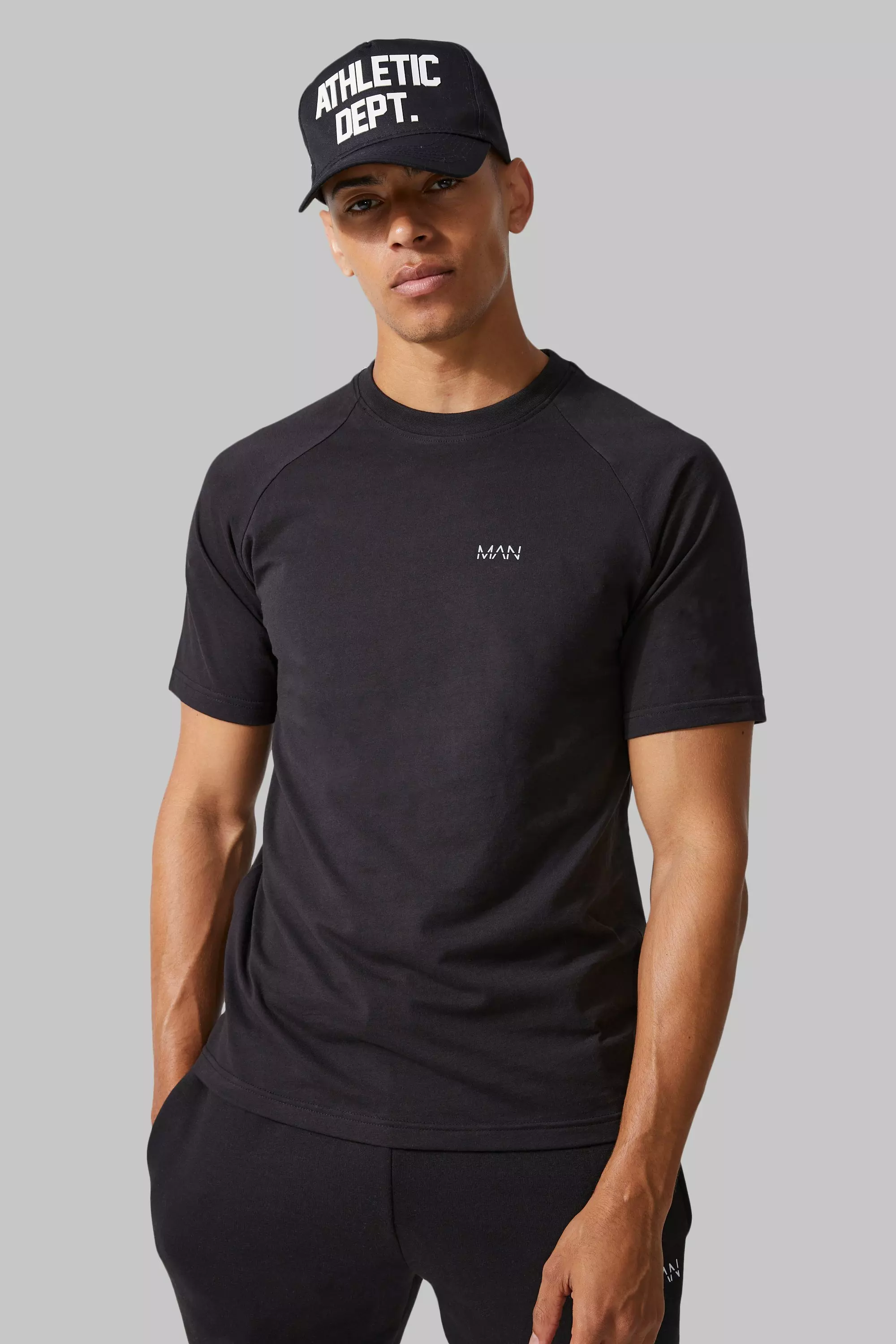 Man Active Gym Raglan T-shirt Black