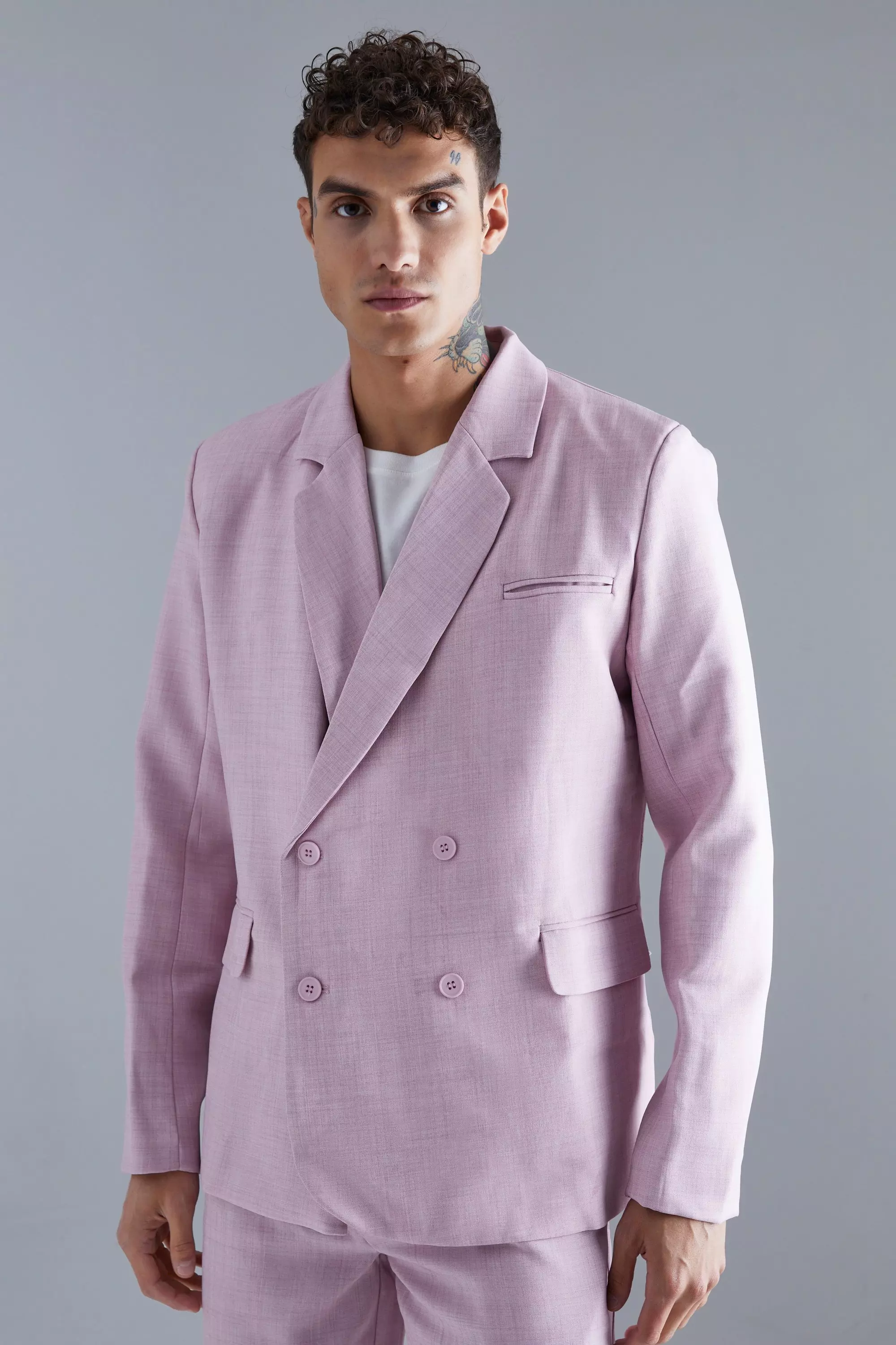 Lockere zweireihige Anzugjacke, Light pink alternatives Bild