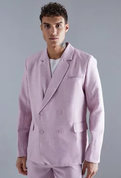 Relaxed Double Breasted Suit Jacket Light pink