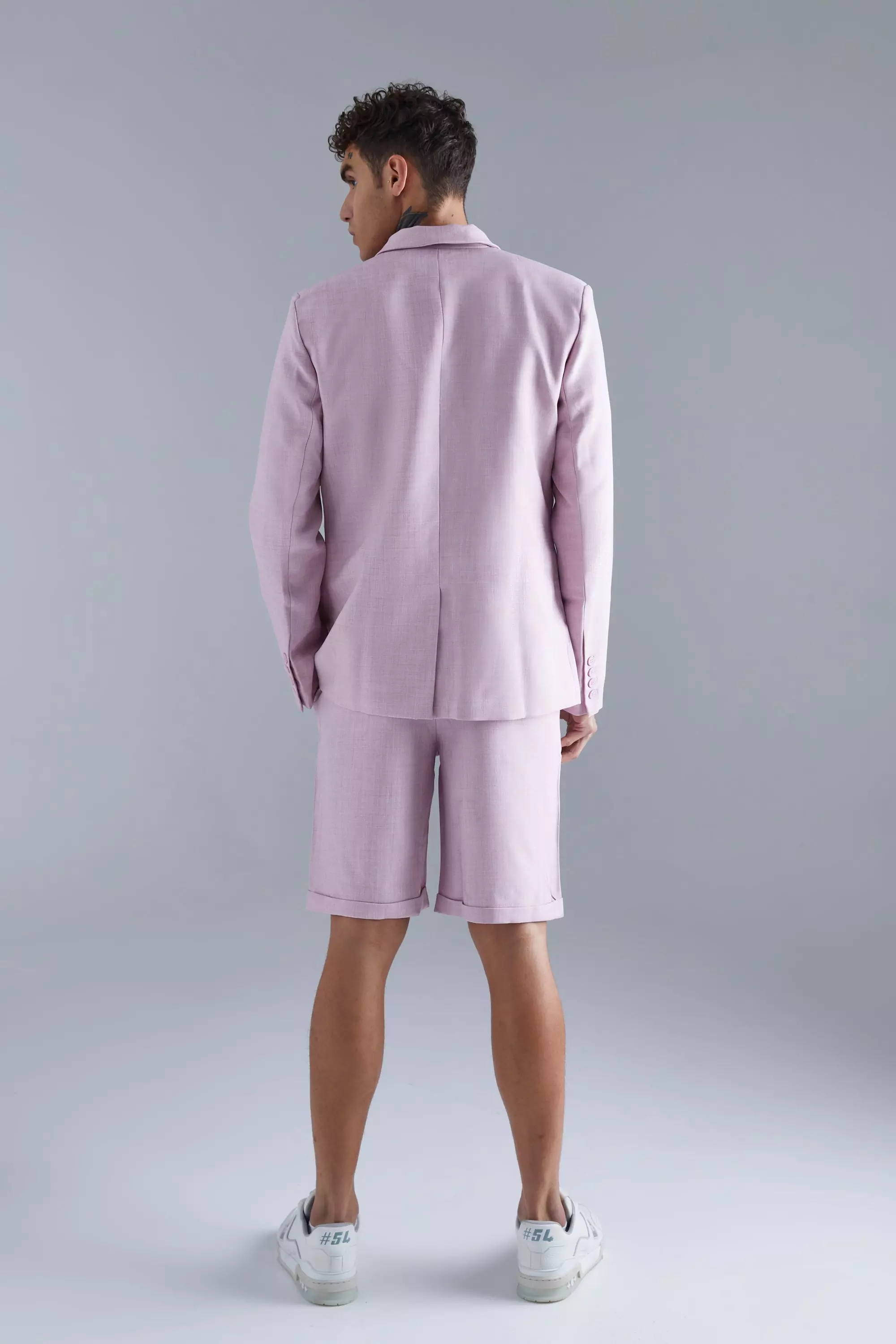 Veste de costume ample croisée, Light pink autre image