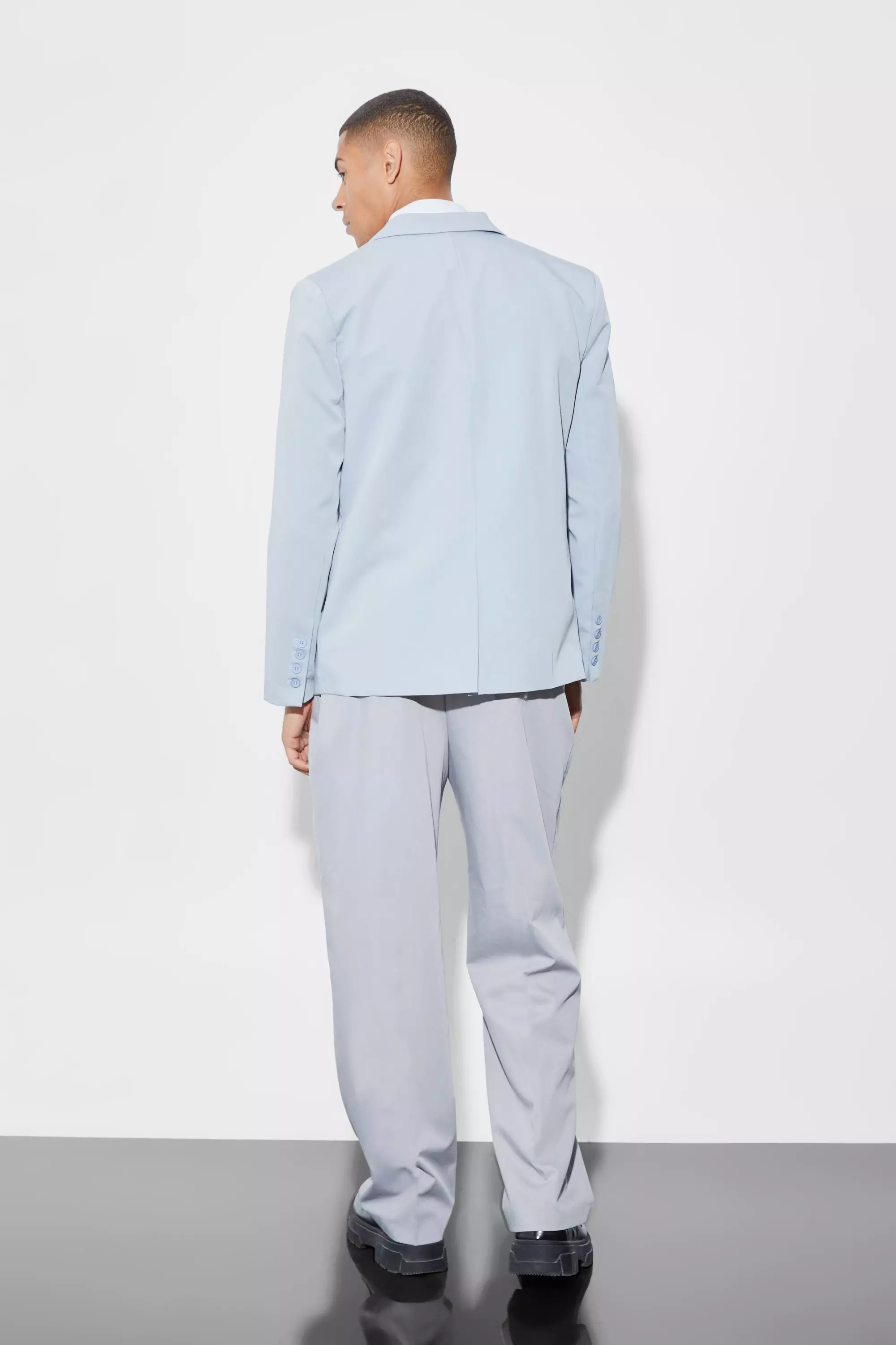 Veste de costume ample croisée, Dusty blue autre image
