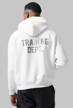 Man Active Training Dept Boxy Hoodie White
