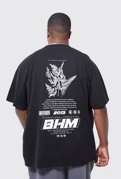 Plus Oversized Heavyweight Graphic T-shirt Black