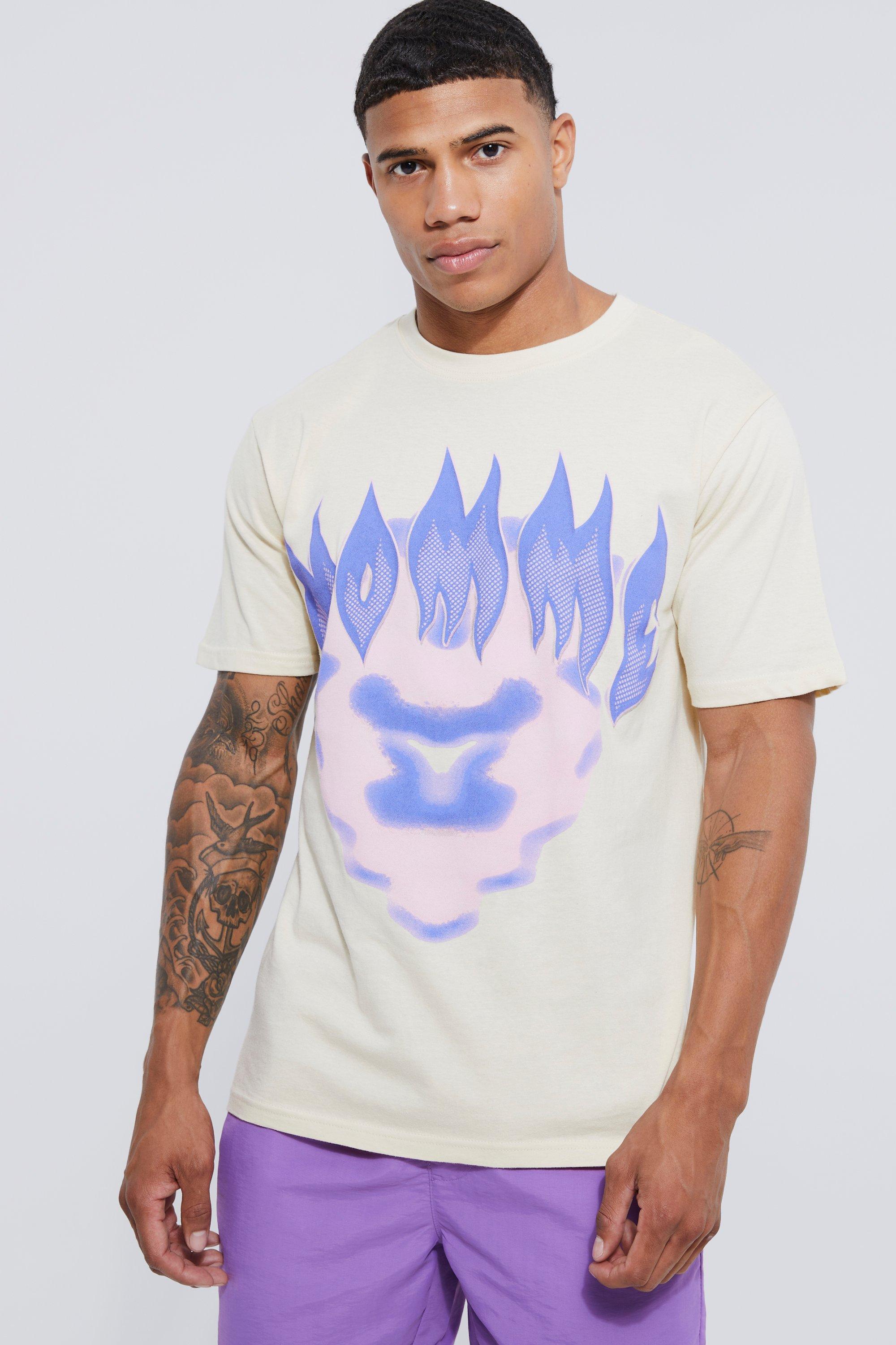 BoohooMAN Blurred Lines Homme Graphic T-shirt in White for Men