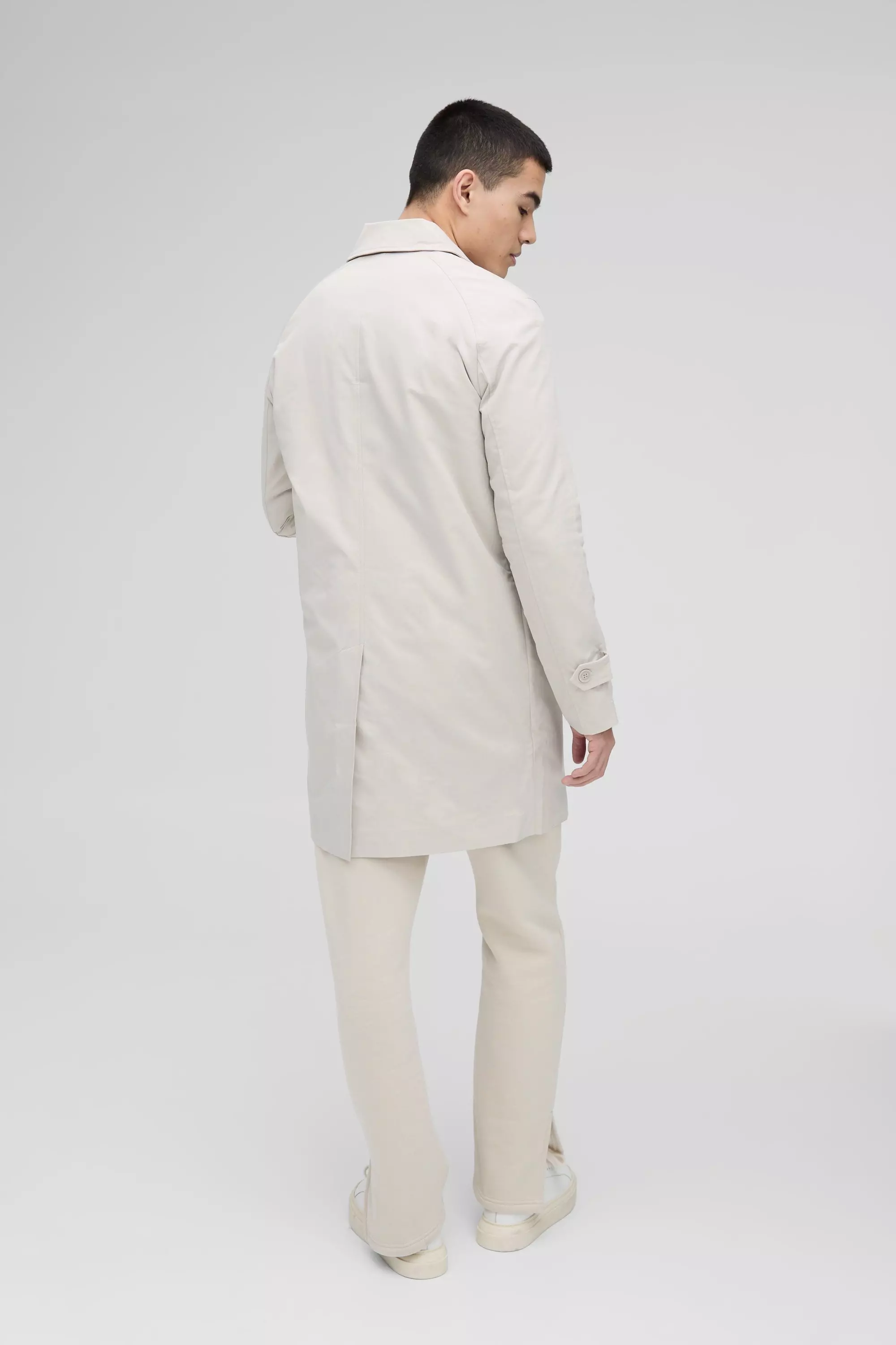 Einreihiger Poly Twill-Regenmantel, Stone alternatives Bild