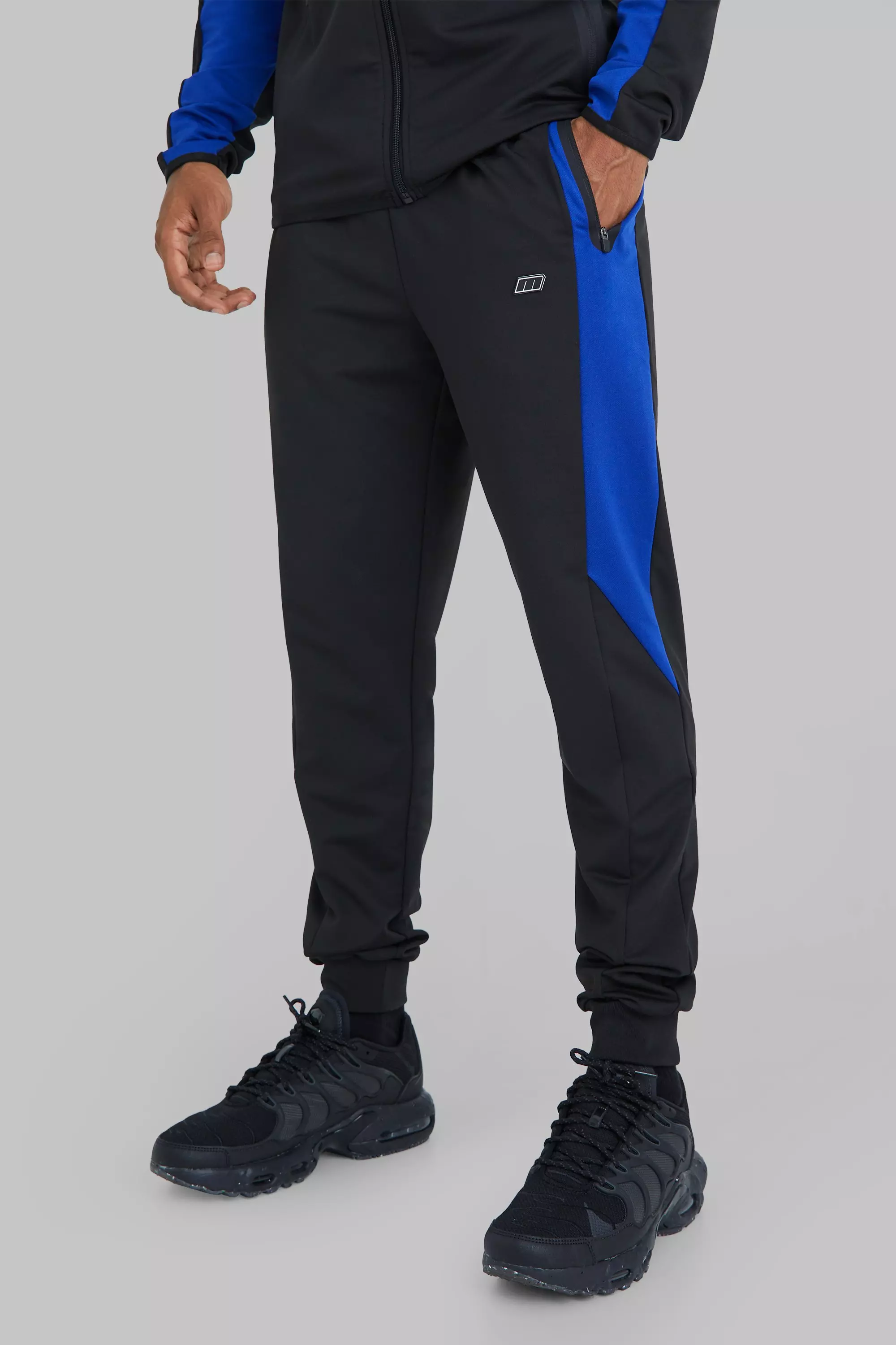 Navy Man Active Panelled Sweatpants