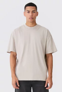 Dove Grey Oversized Extended Neck Heavyweight T-shirt