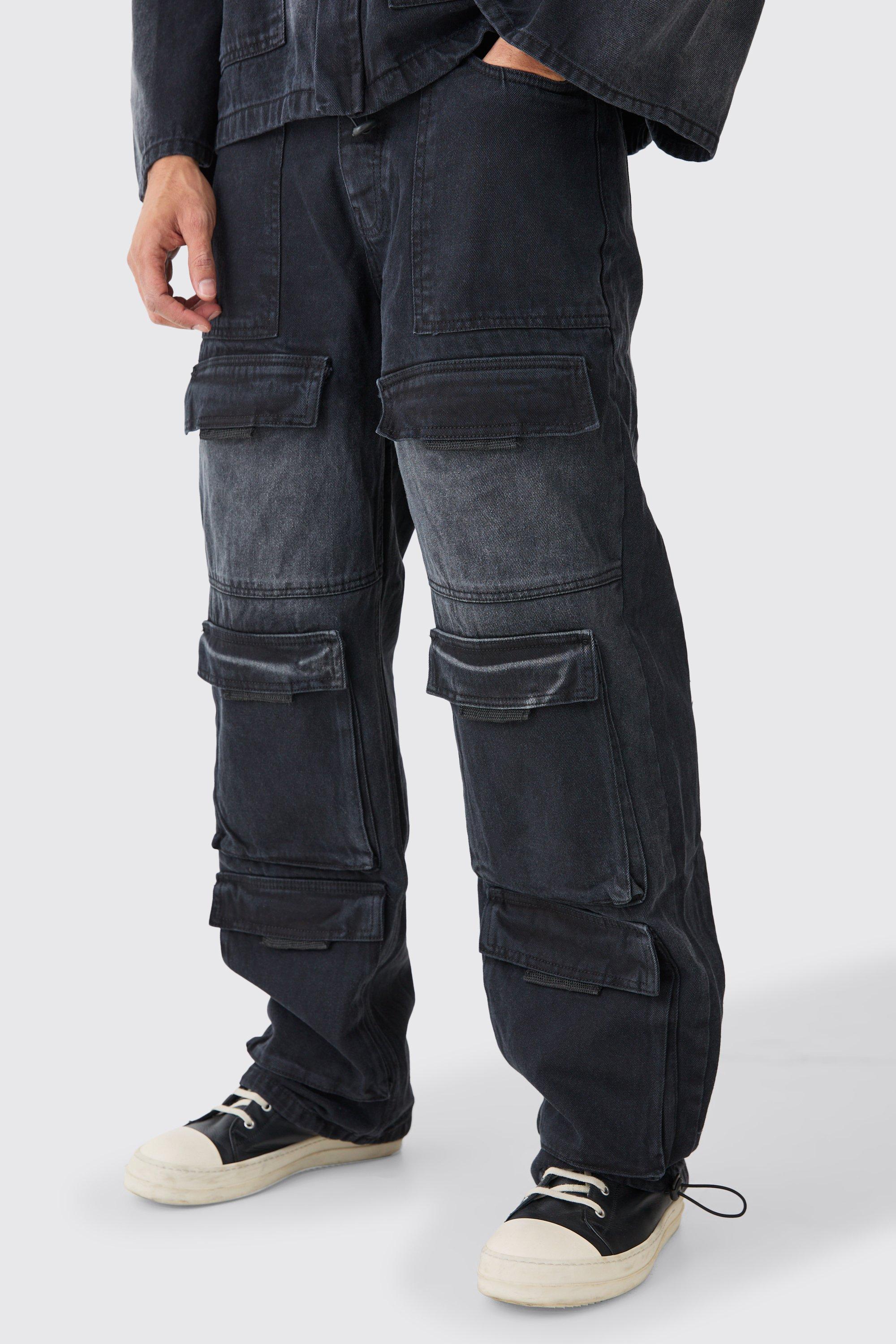 Plus Skinny Stretch Multi Pocket Cargo Jeans