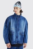 Mid blue Oversized Boxy Denim Jacket