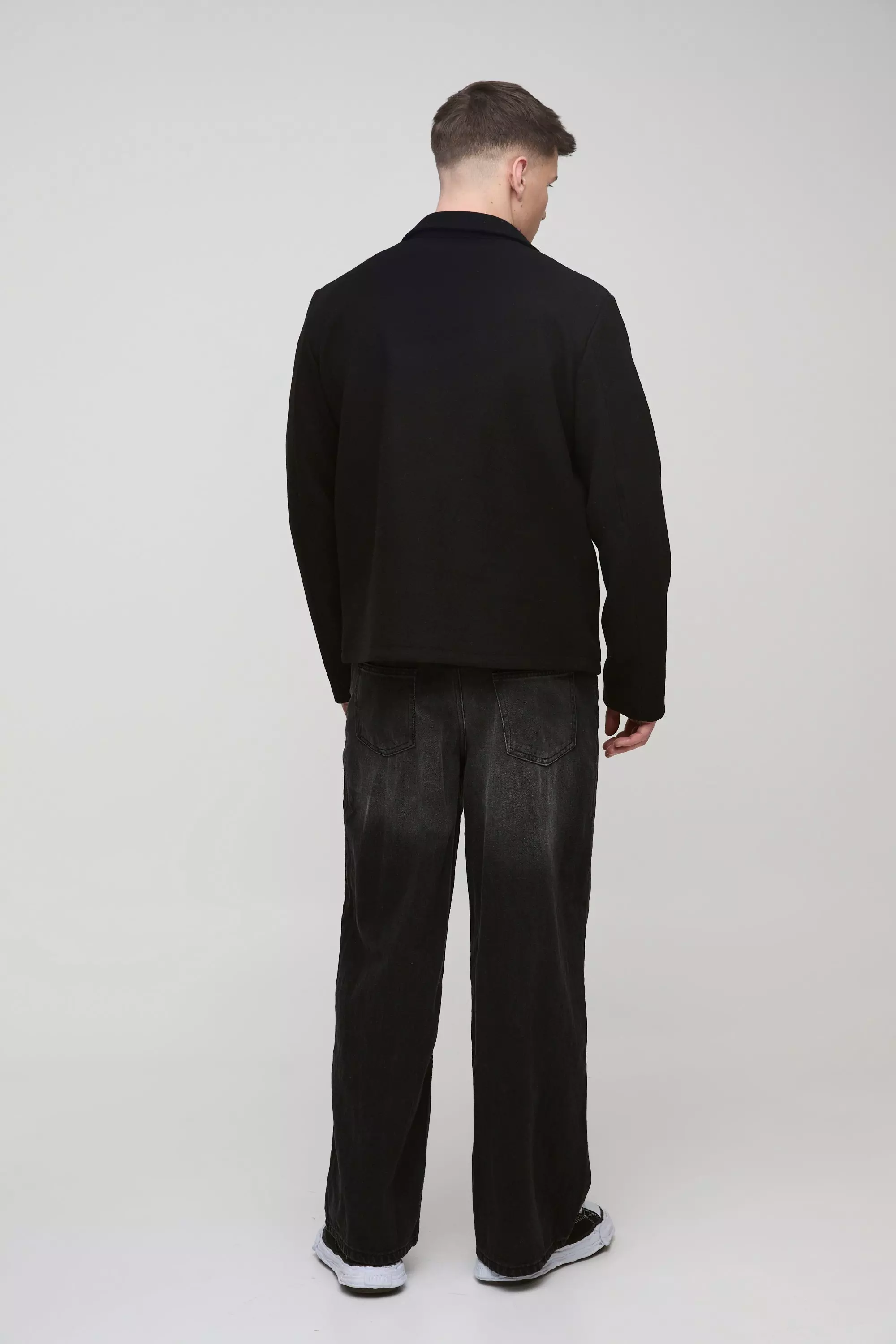 Washed black Onbewerkte Baggy Jeans Met Dubbele Tailleband alternatieve afbeelding