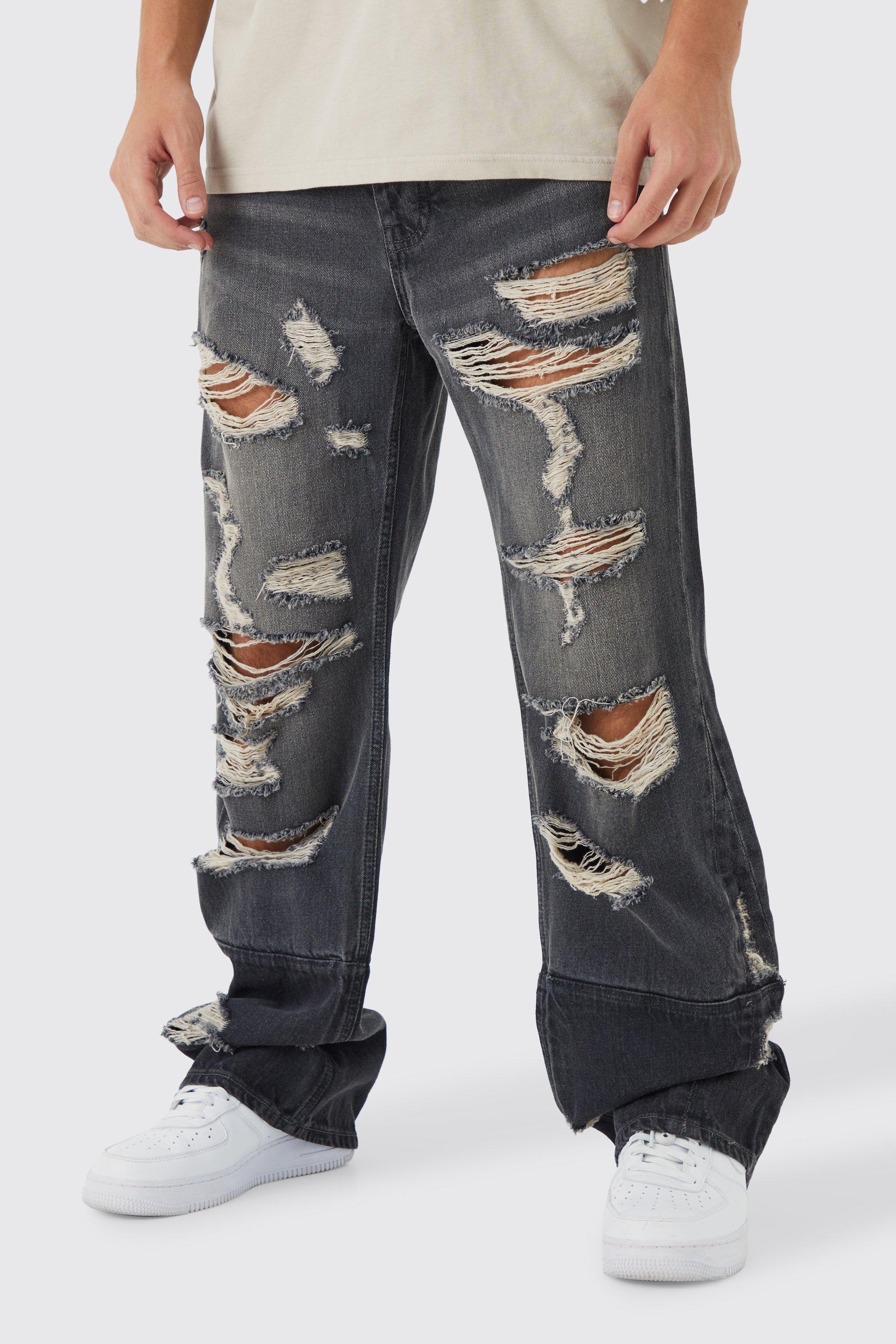 Plus Relaxed Rigid Extreme Ripped Jean