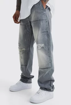 Relaxed Rigid Dirty Wash Carpenter Jeans Ice grey