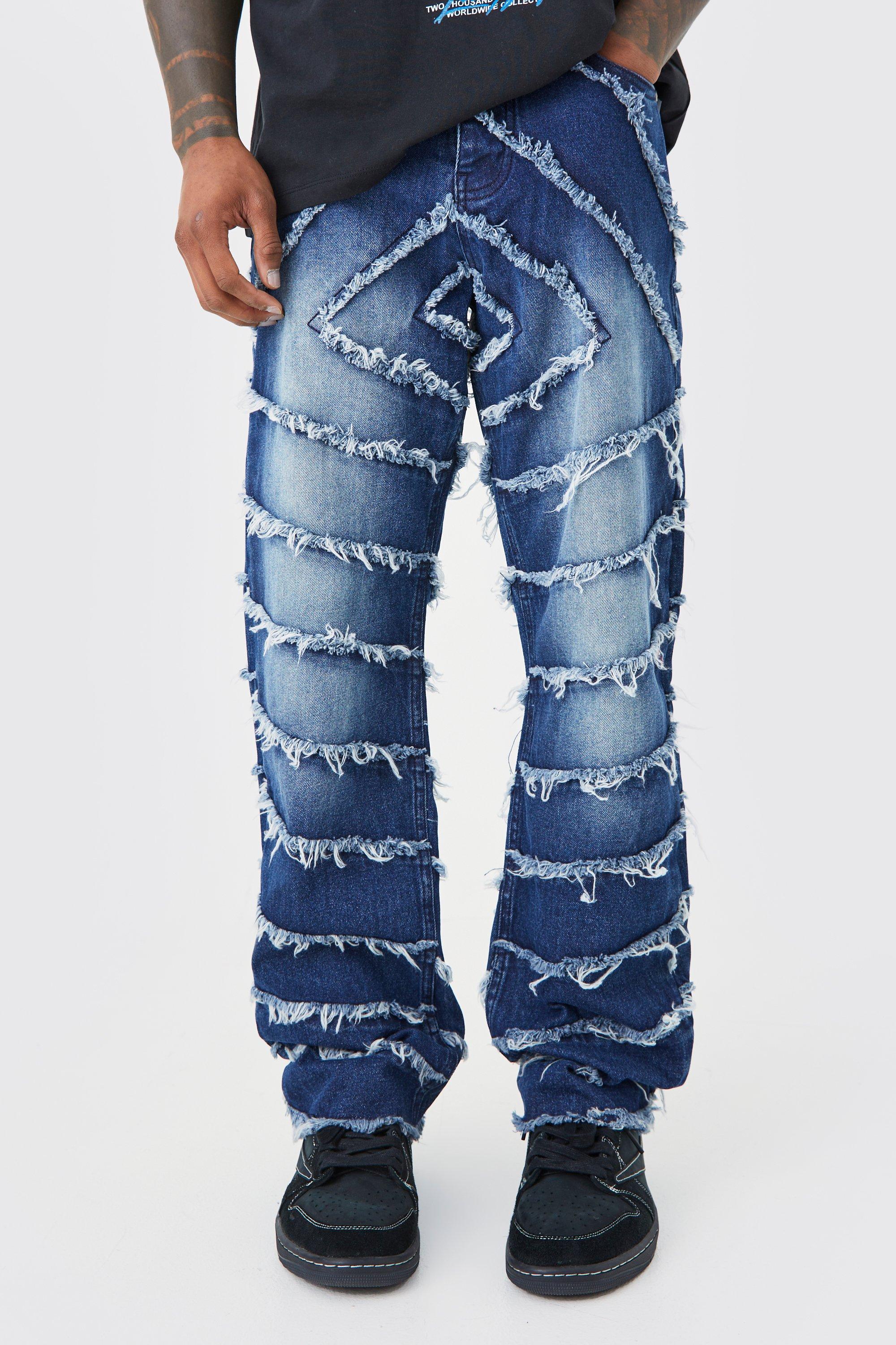 Relaxed Rigid Frayed Edge Jeans