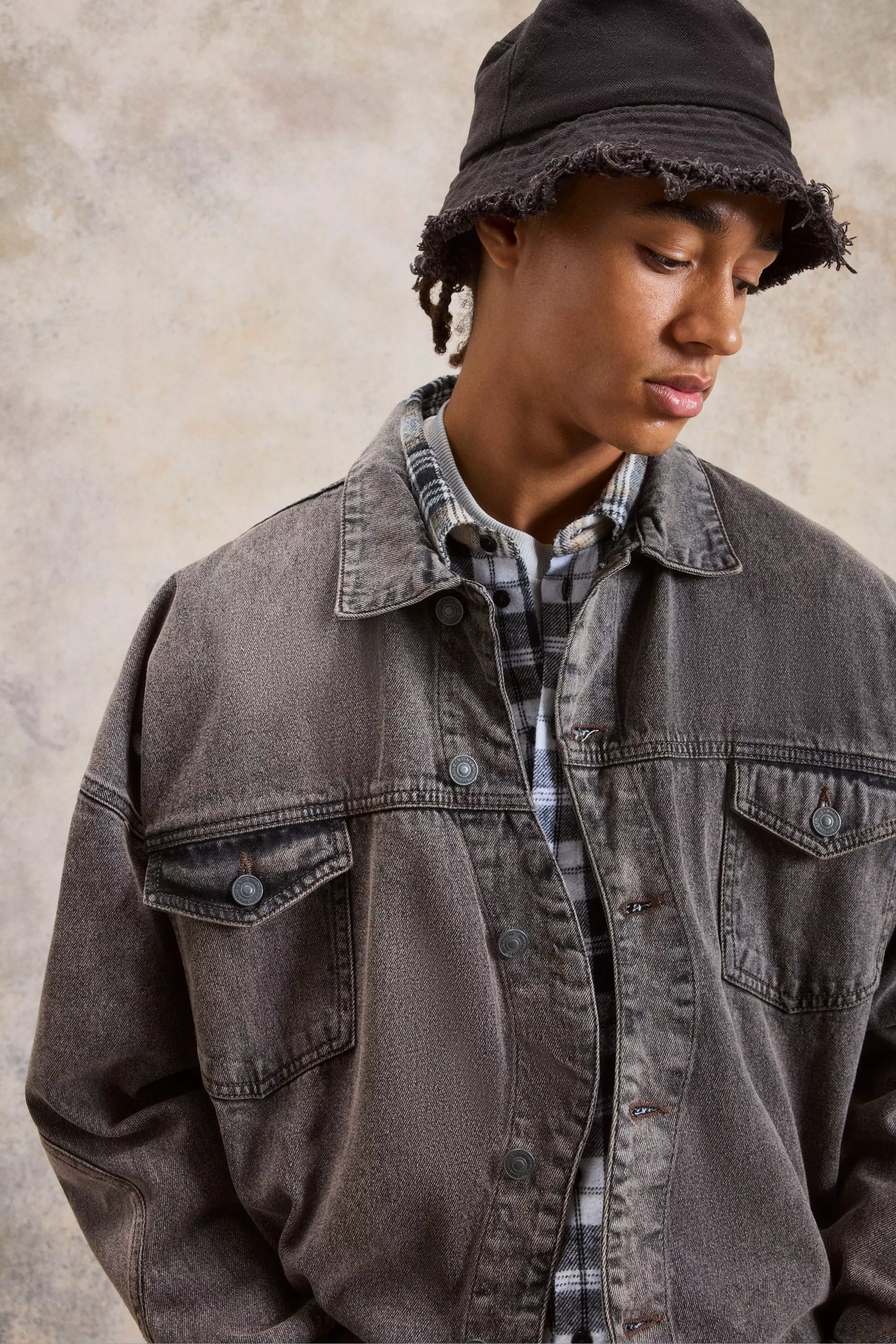 Boohooman denim jacket clearance