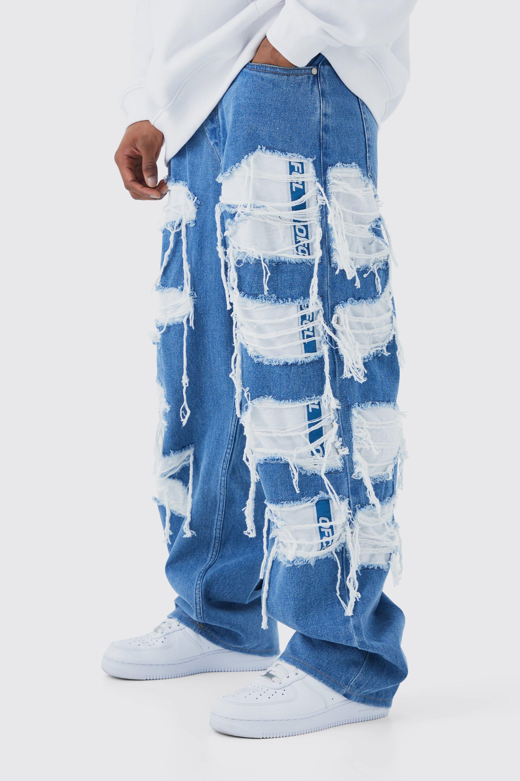 NBA Blue Baggy, Loose Jeans for Men