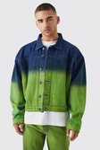 Lime Boxy Fit Ombre Jean Jackets