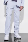 Light grey Straight Leg Crinkle Suit Pants