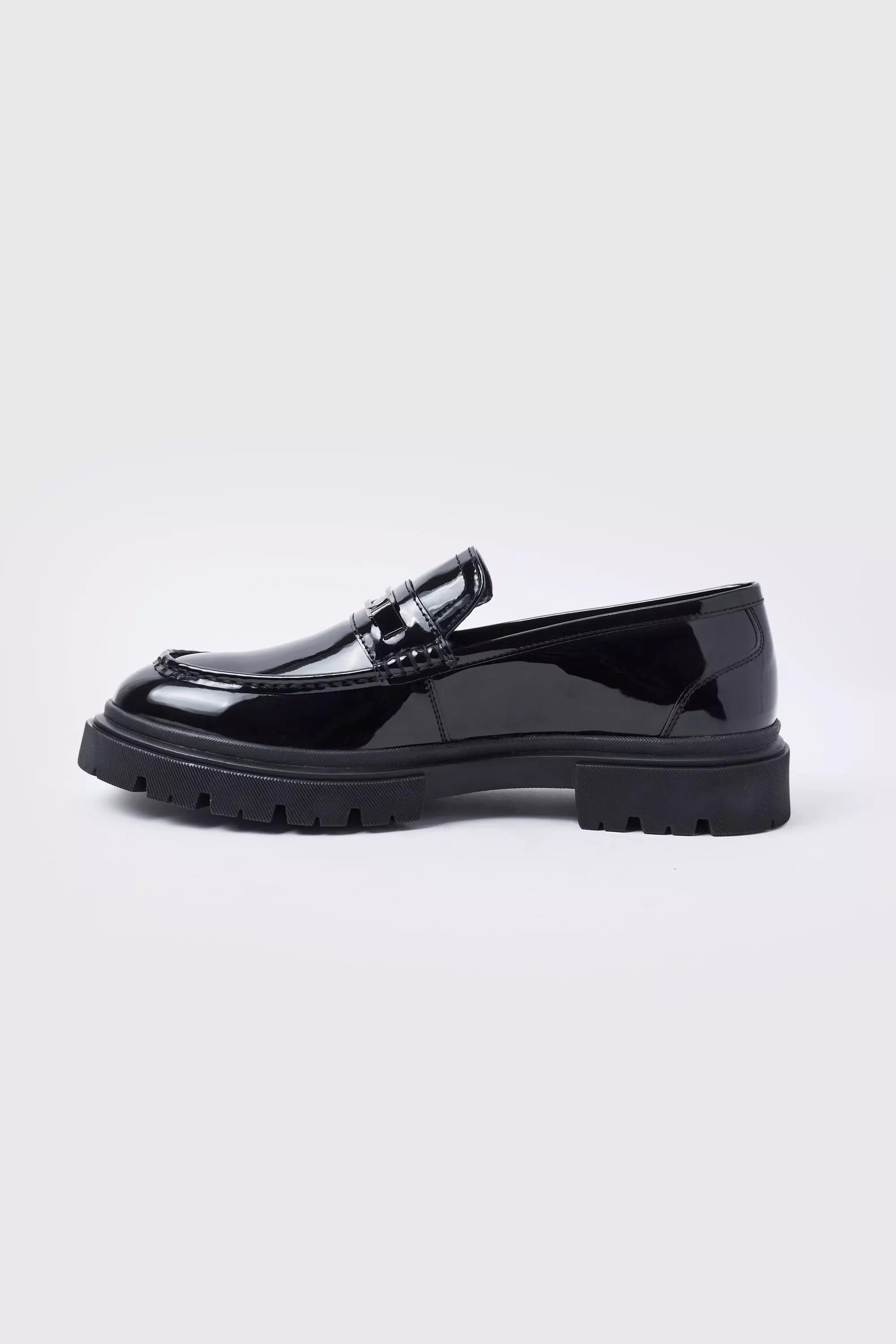 Chunky Patent Loafer | boohooMAN USA