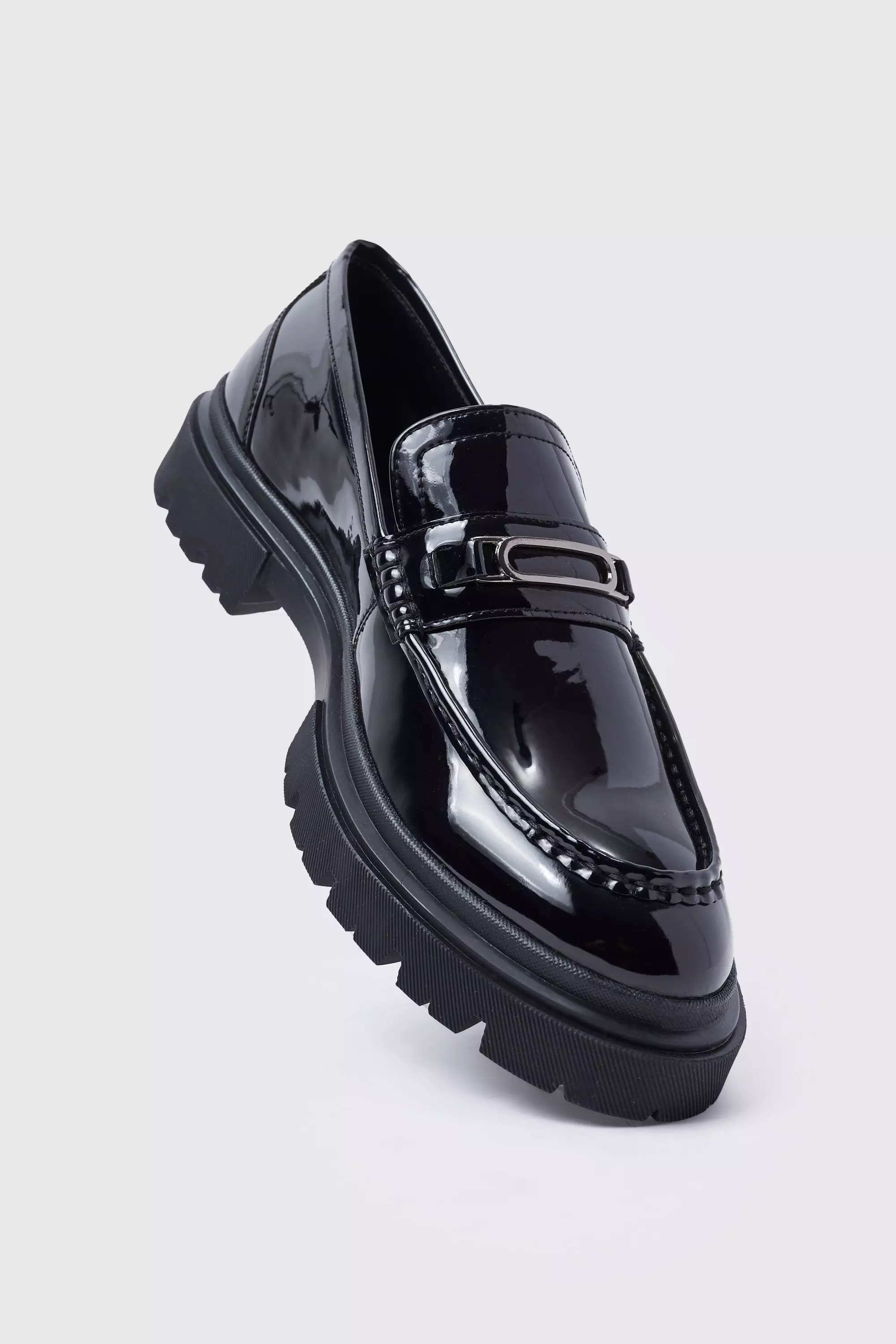 Chunky Patent Loafer | boohooMAN USA