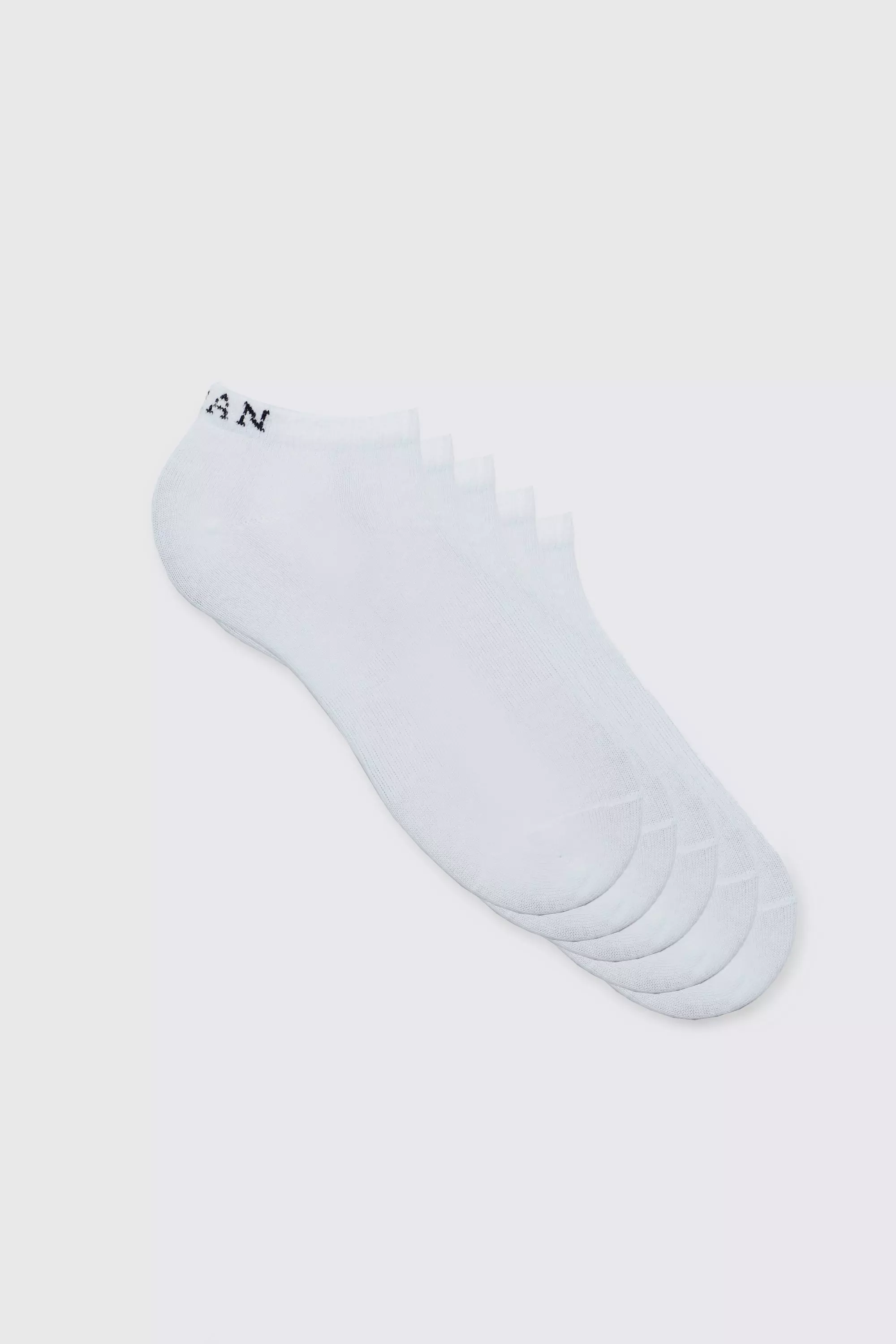 5 Pack Man Sneaker Socks White