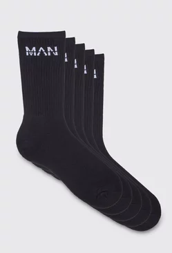 5 Pack Man Sport Socks Black