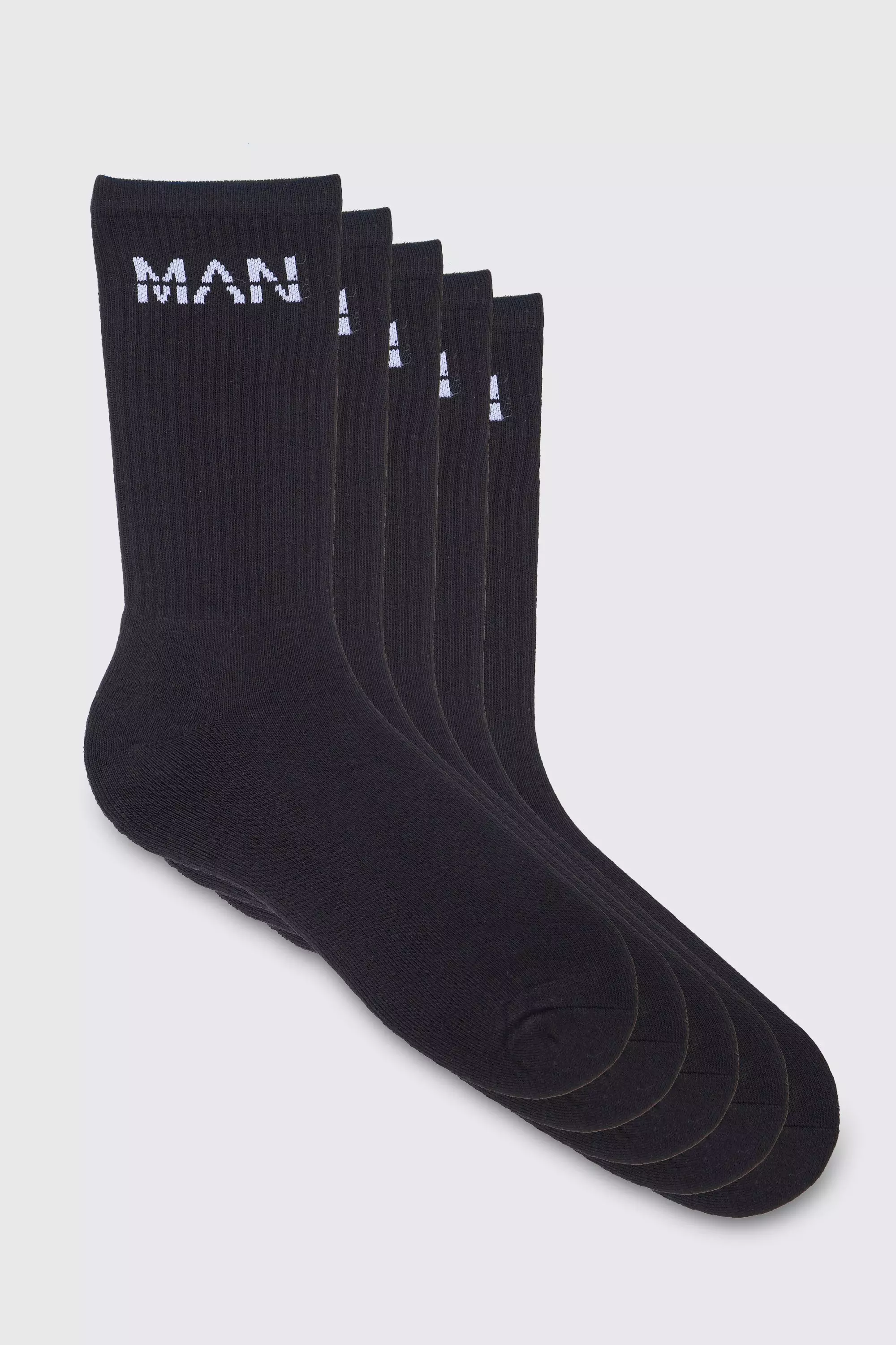 5 Pack Man Sport Socks Black