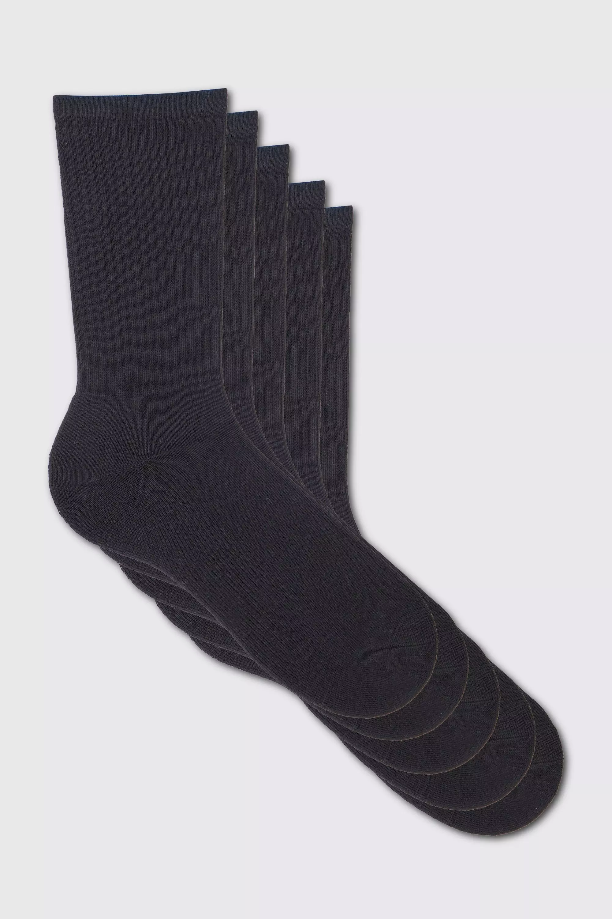 5 Plain Sports Socks Black