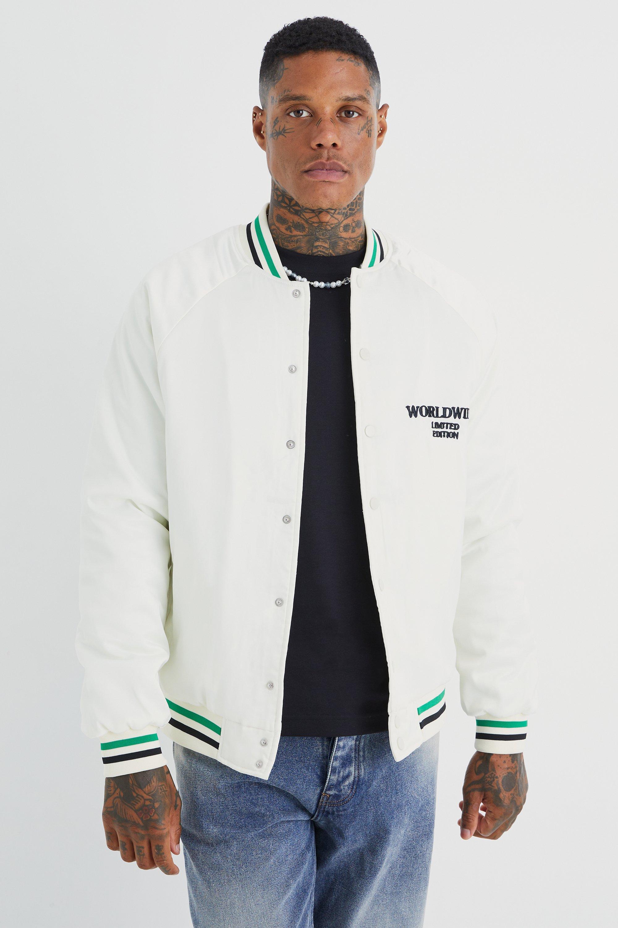 Satin Souvenir Bomber Jacket | boohooMAN USA