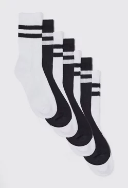 7 Pack Sport Stripe Socks White