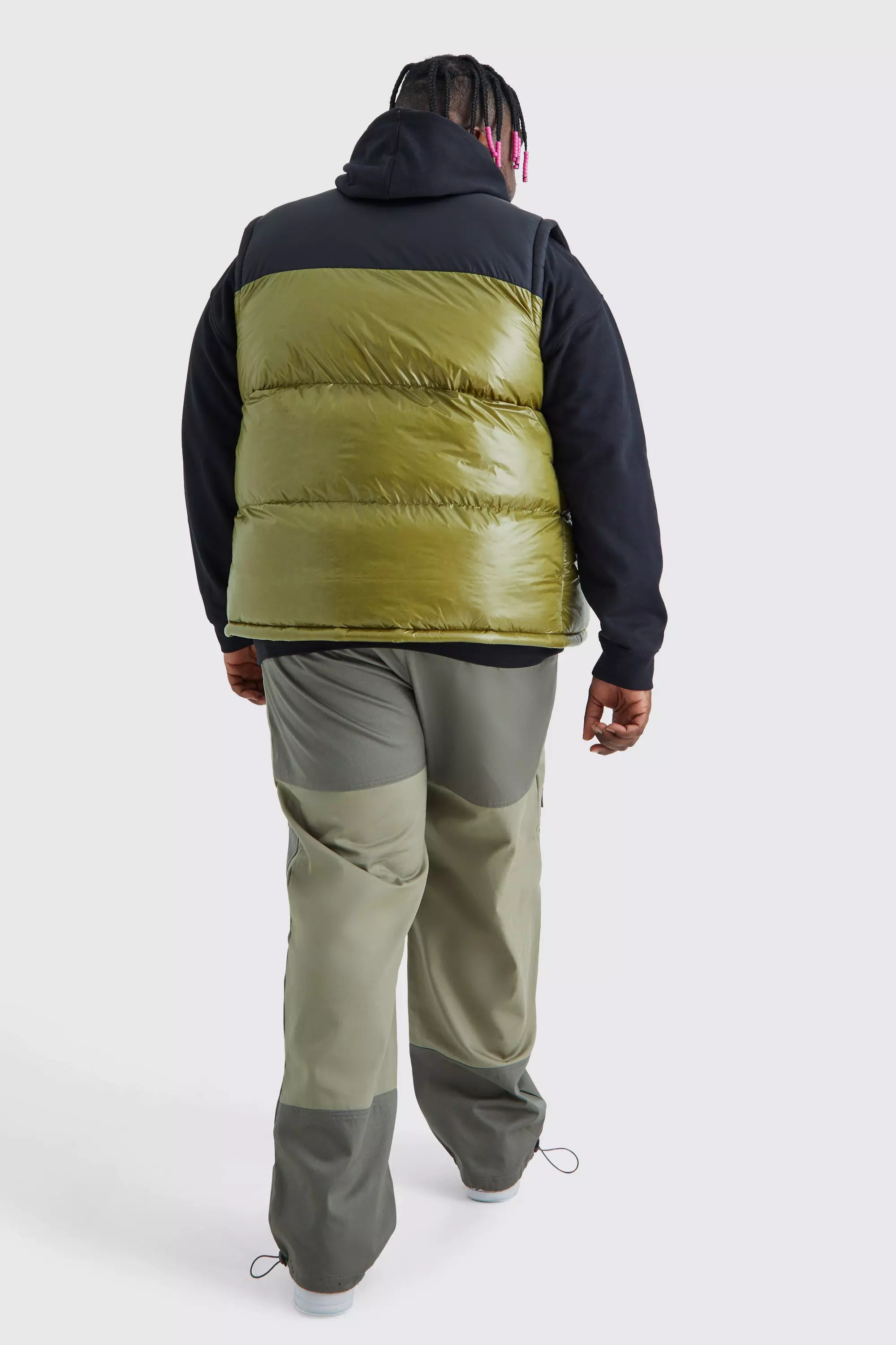 Plus hochglänzende Man Colorblock Weste, Green alternatives Bild