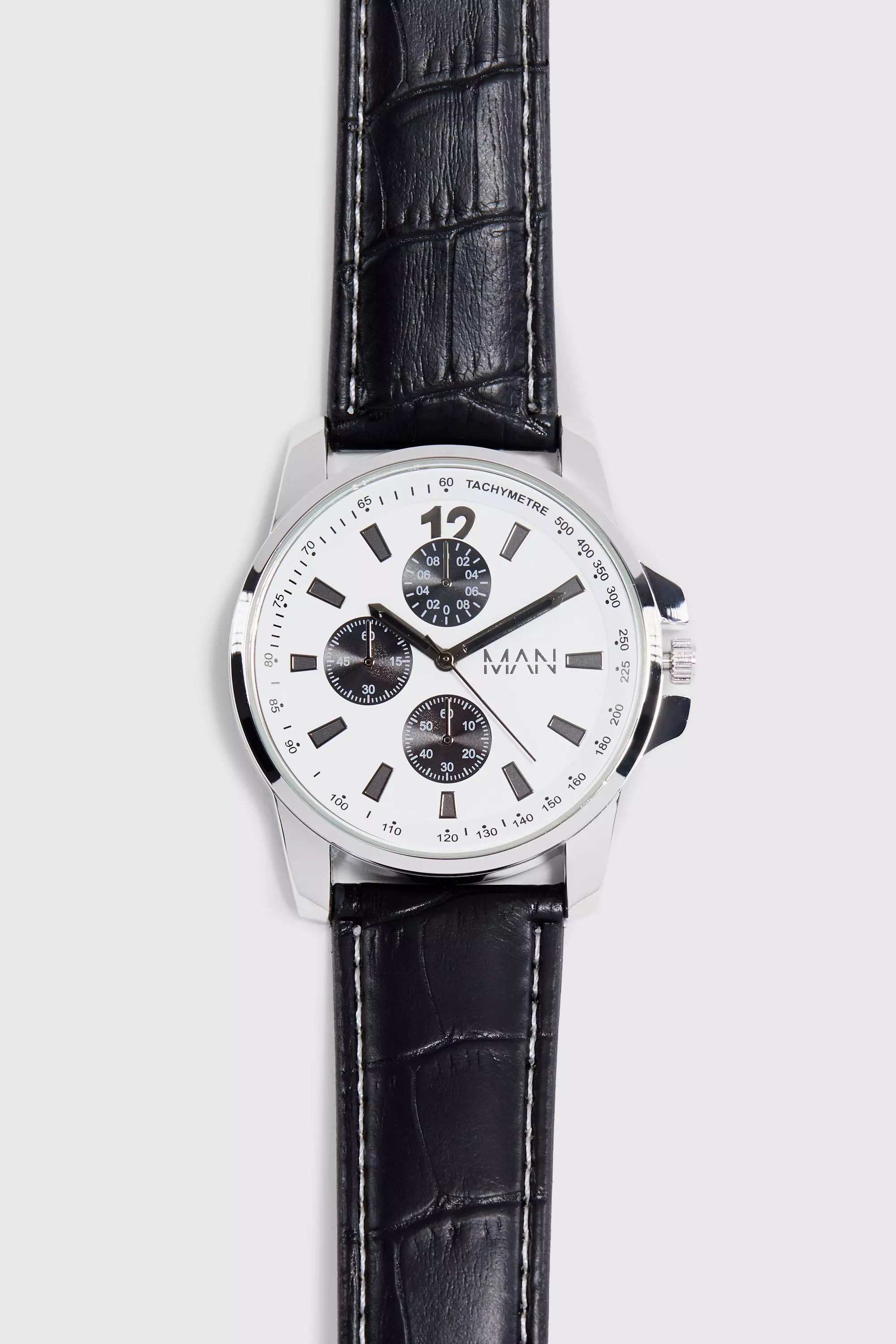 Original Man Faux Leather Strap Watch boohooMAN