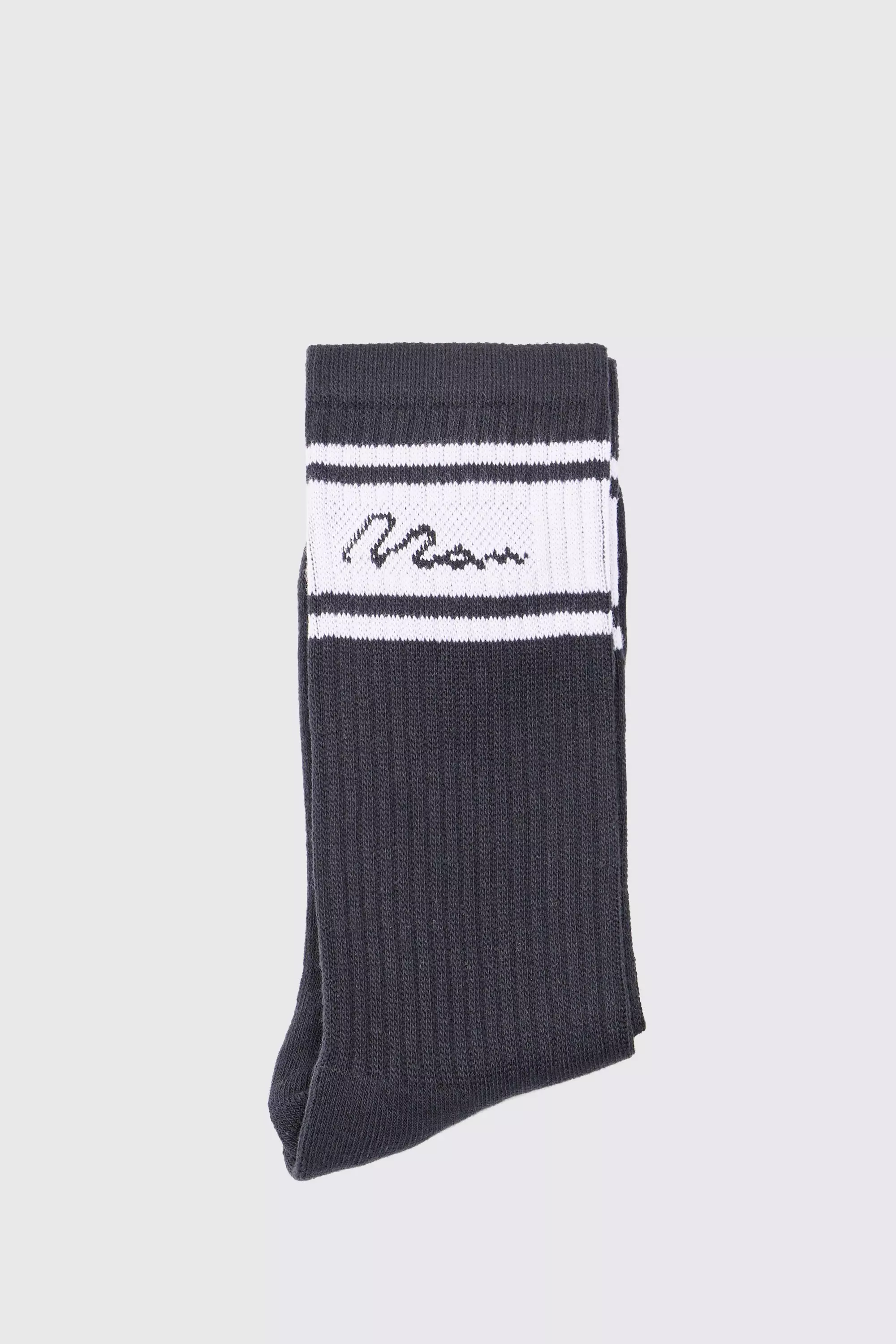 Man Signature Socken mit Streifen, Black alternatives Bild