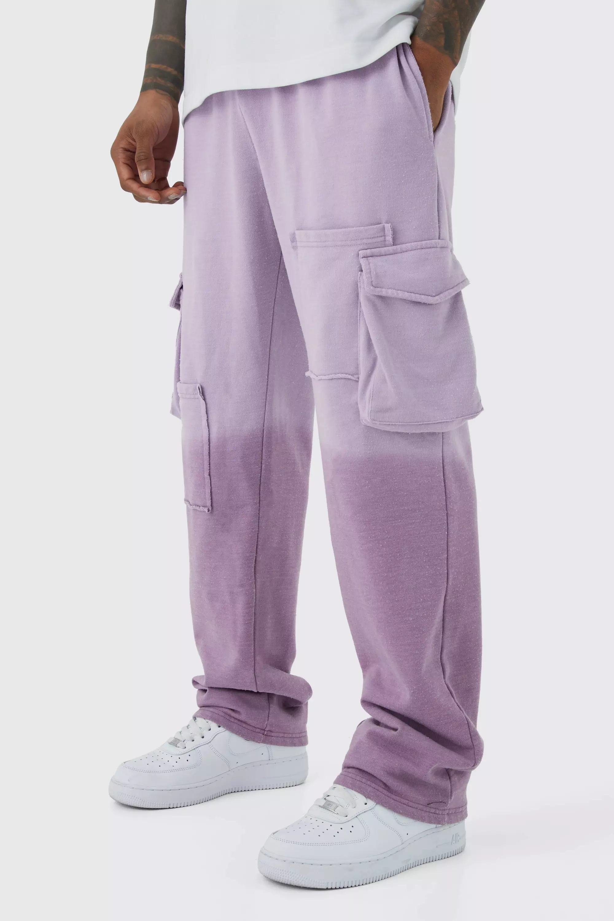 Relaxed Heavyweight Ombre Cargo Jogger Lilac