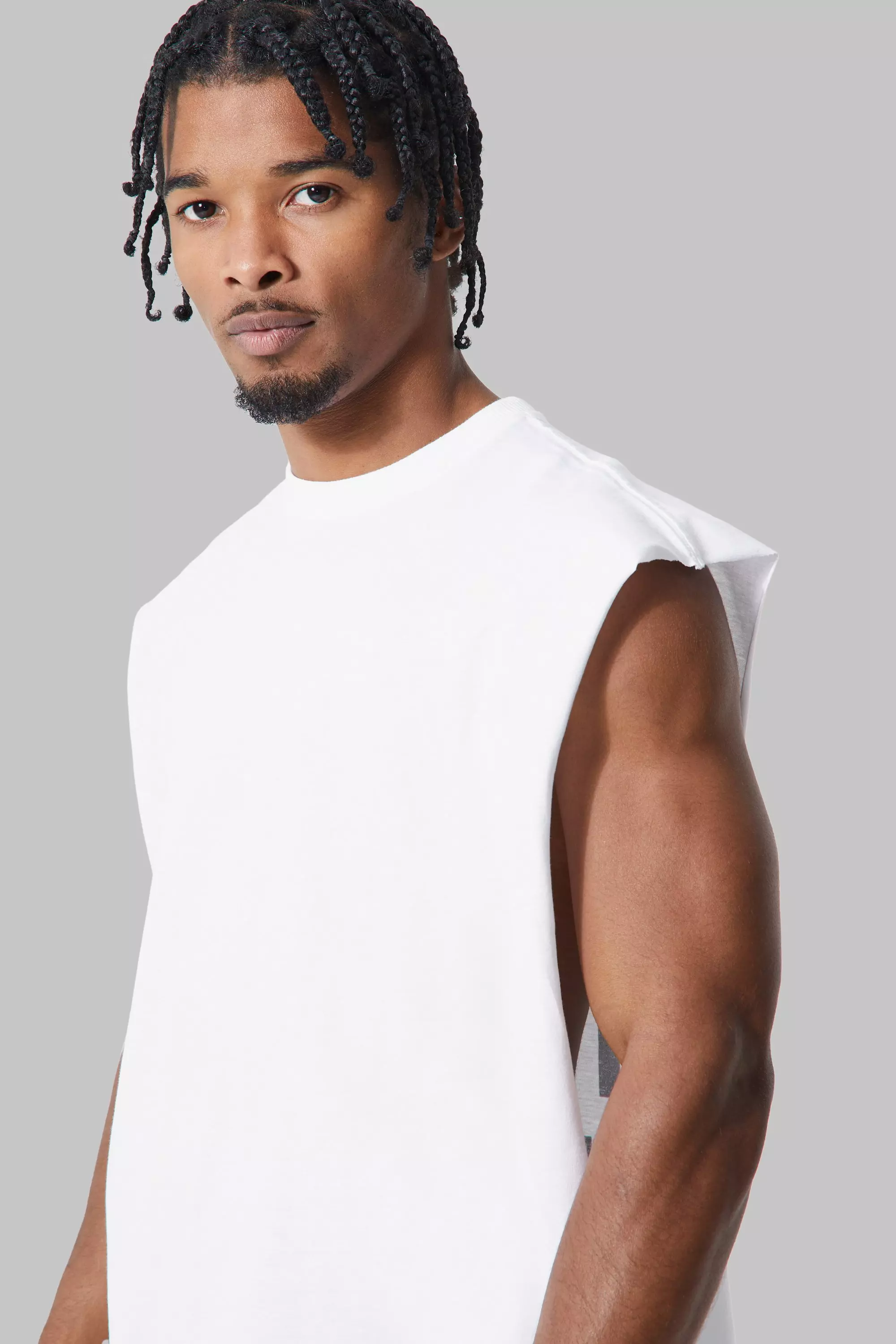 White Man Active Activate Drop Arm Tank alternative image