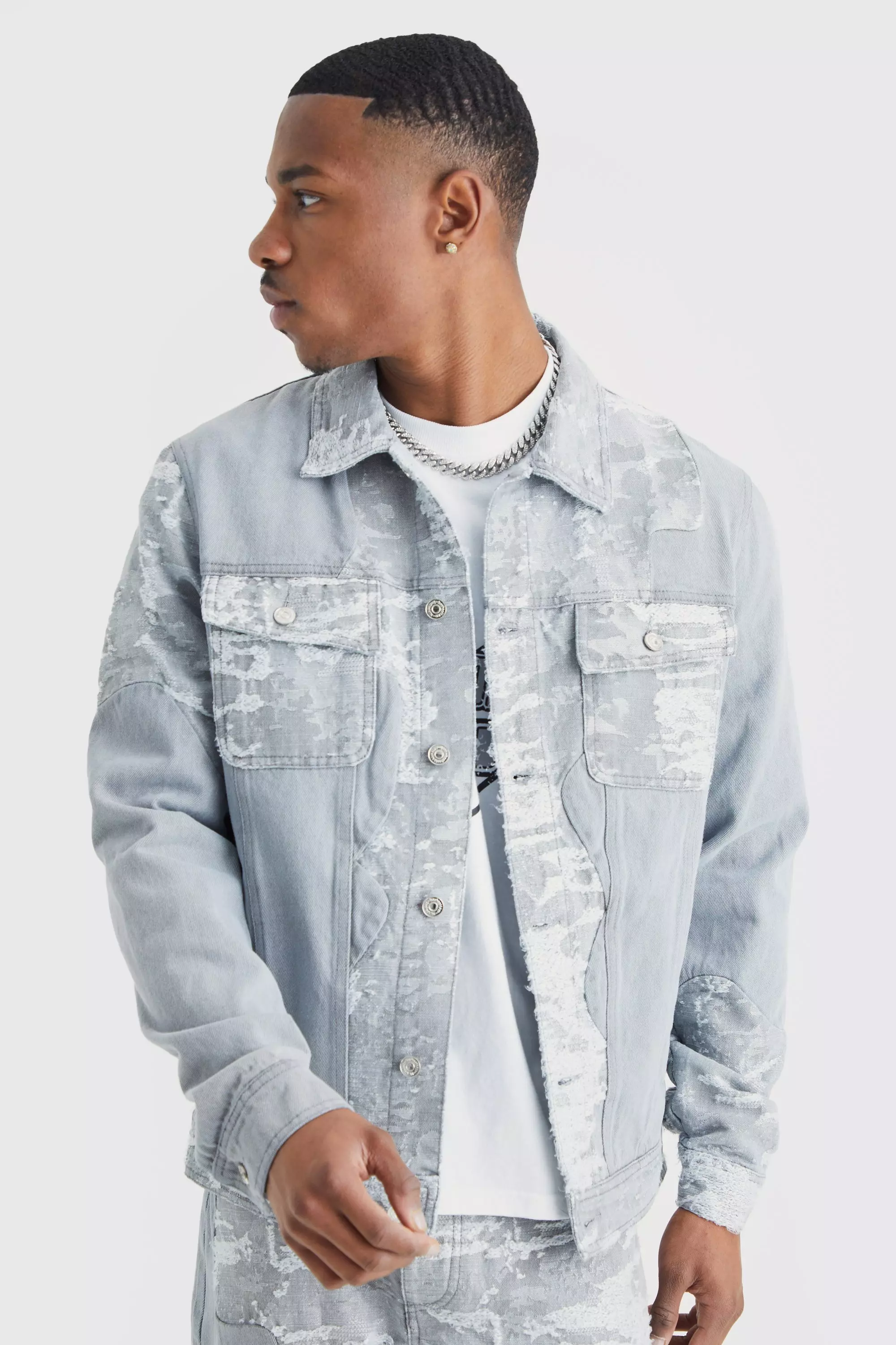 Jacquard denim jacket