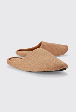Waffle Jersey Slippers Camel
