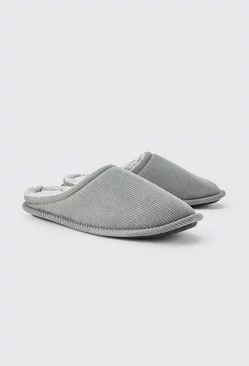 Cord Slippers Grey
