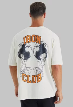 Tall Man Active Oversized Iron Club T-shirt Ecru