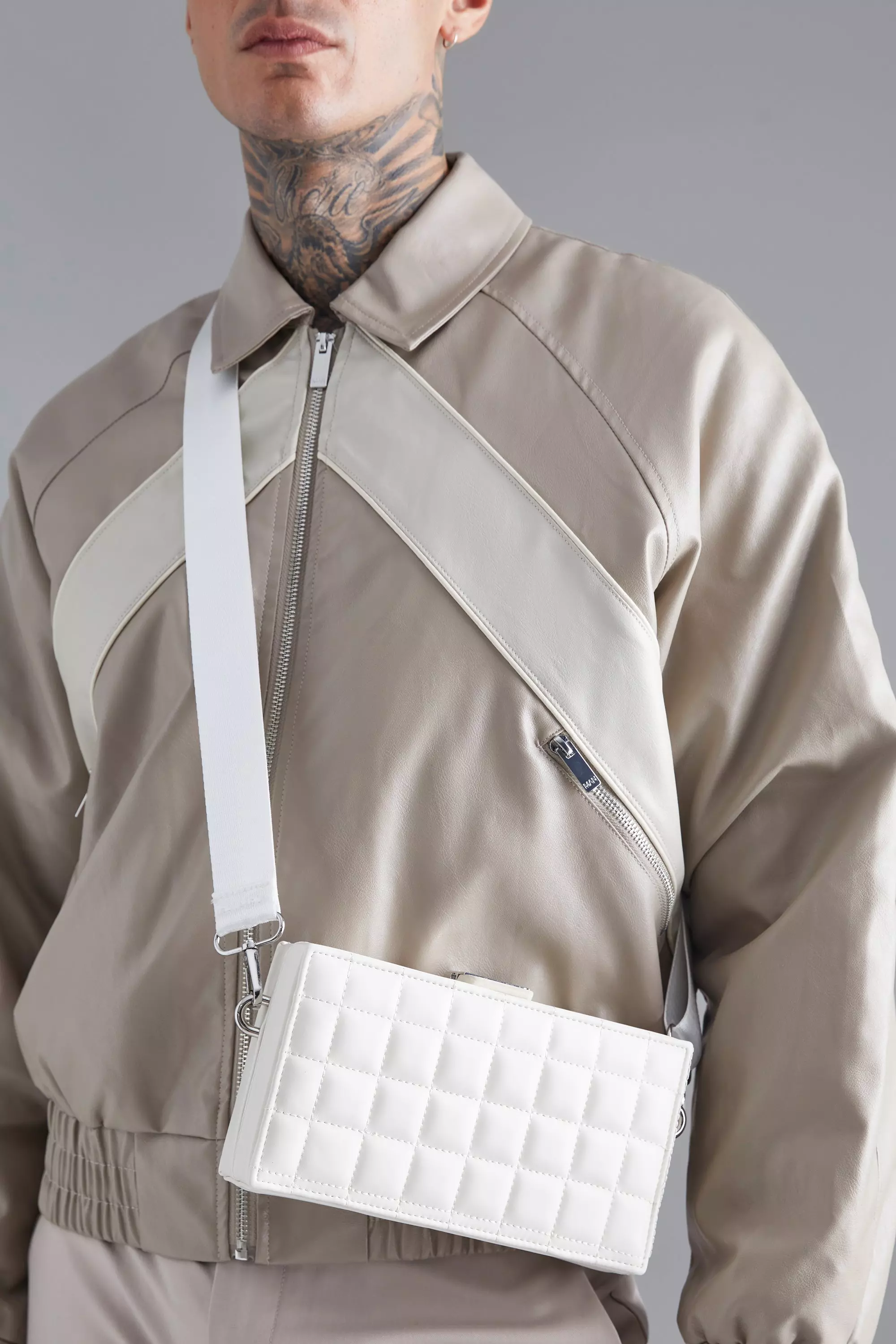 Quilted Smart Rigid Box Bag boohooMAN UK