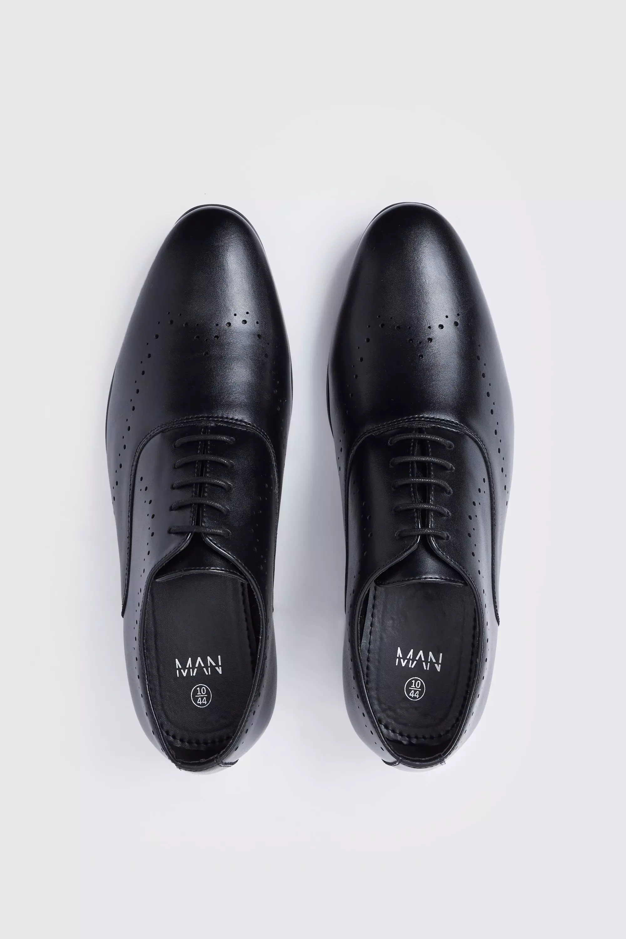 Black Perforated Detail Smart Derby Shoes alternative image