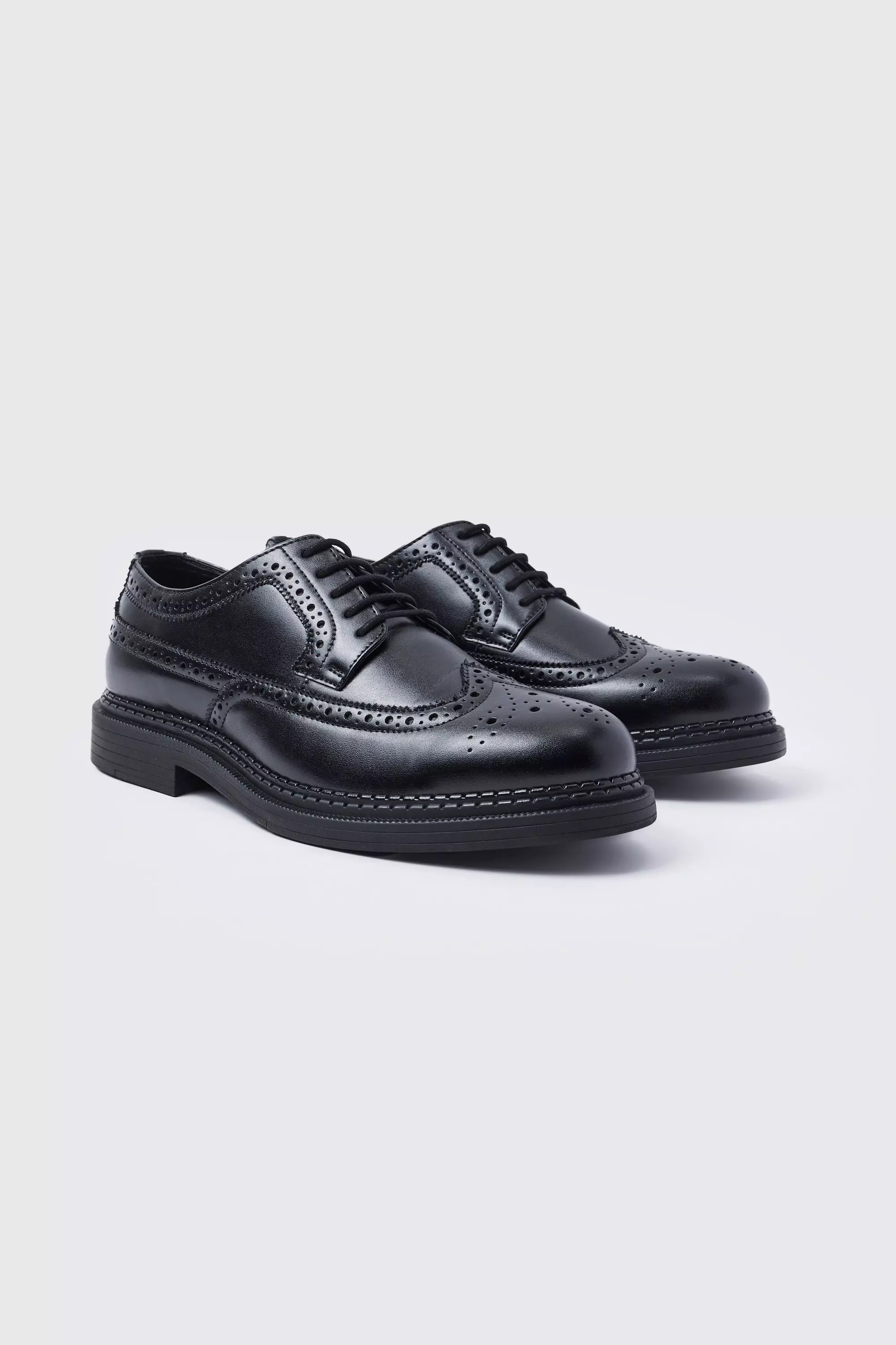 Black Classic Faux Leather Brogue alternative image