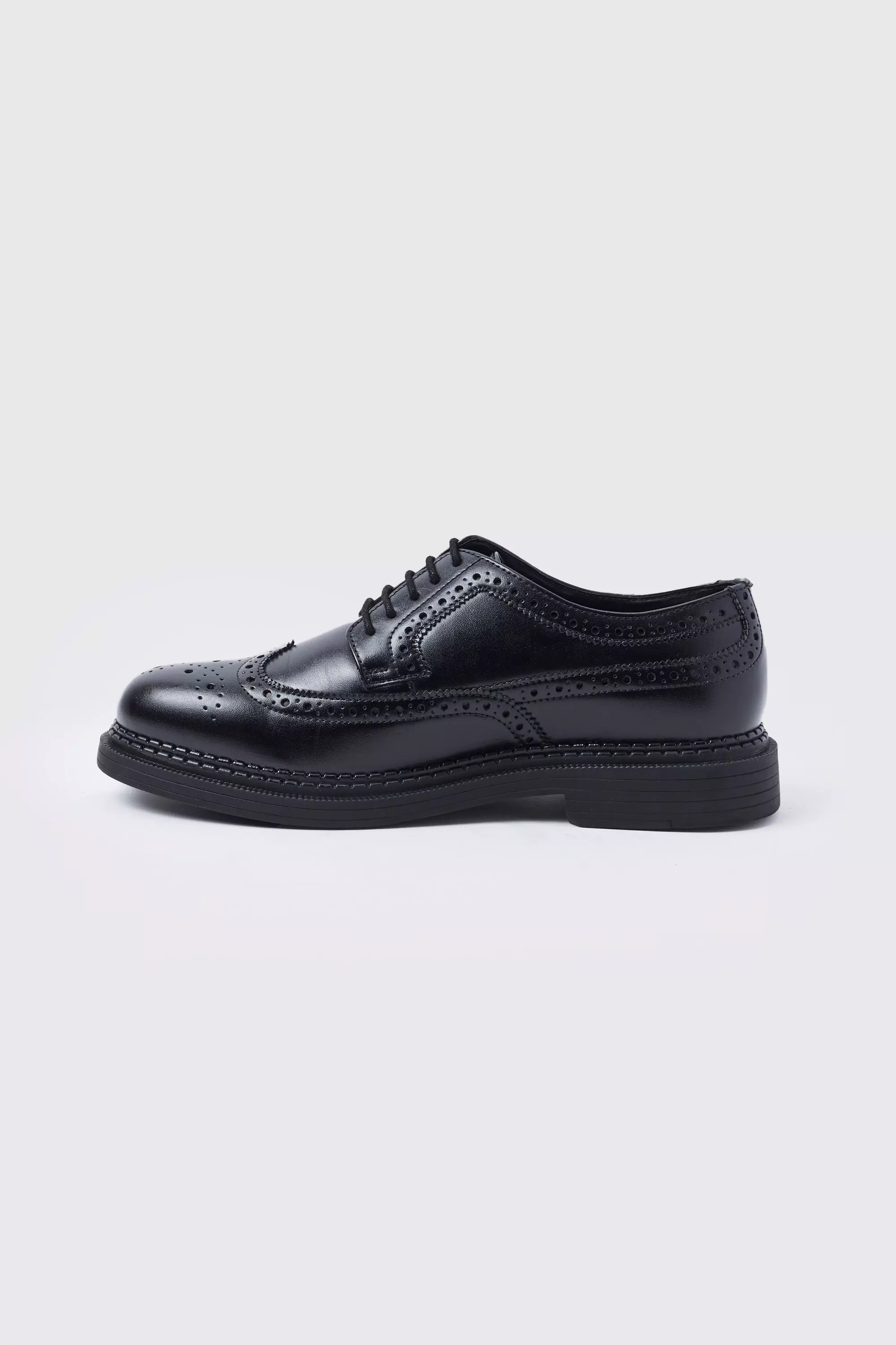 Black Classic Faux Leather Brogue alternative image