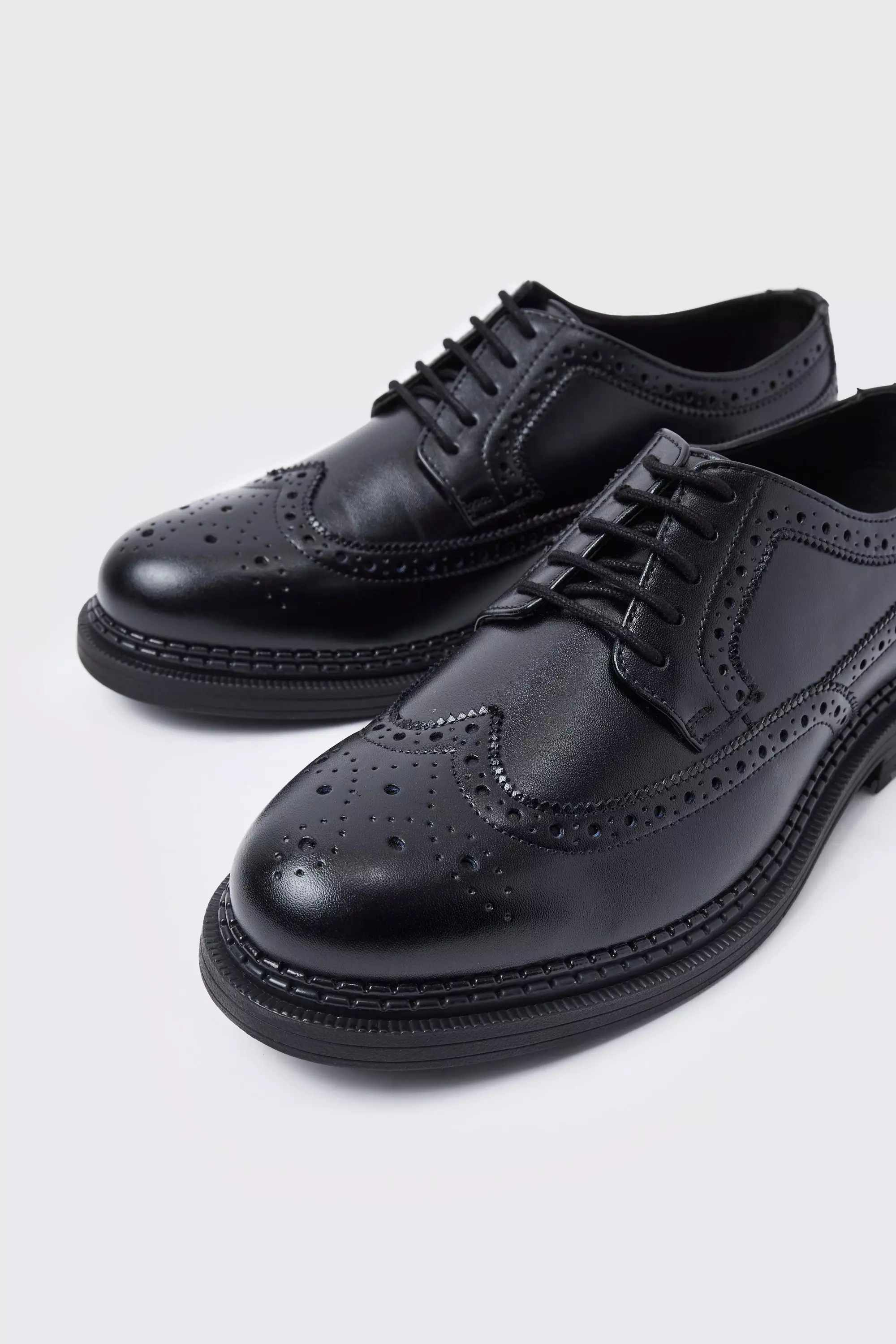 Black Classic Faux Leather Brogue alternative image