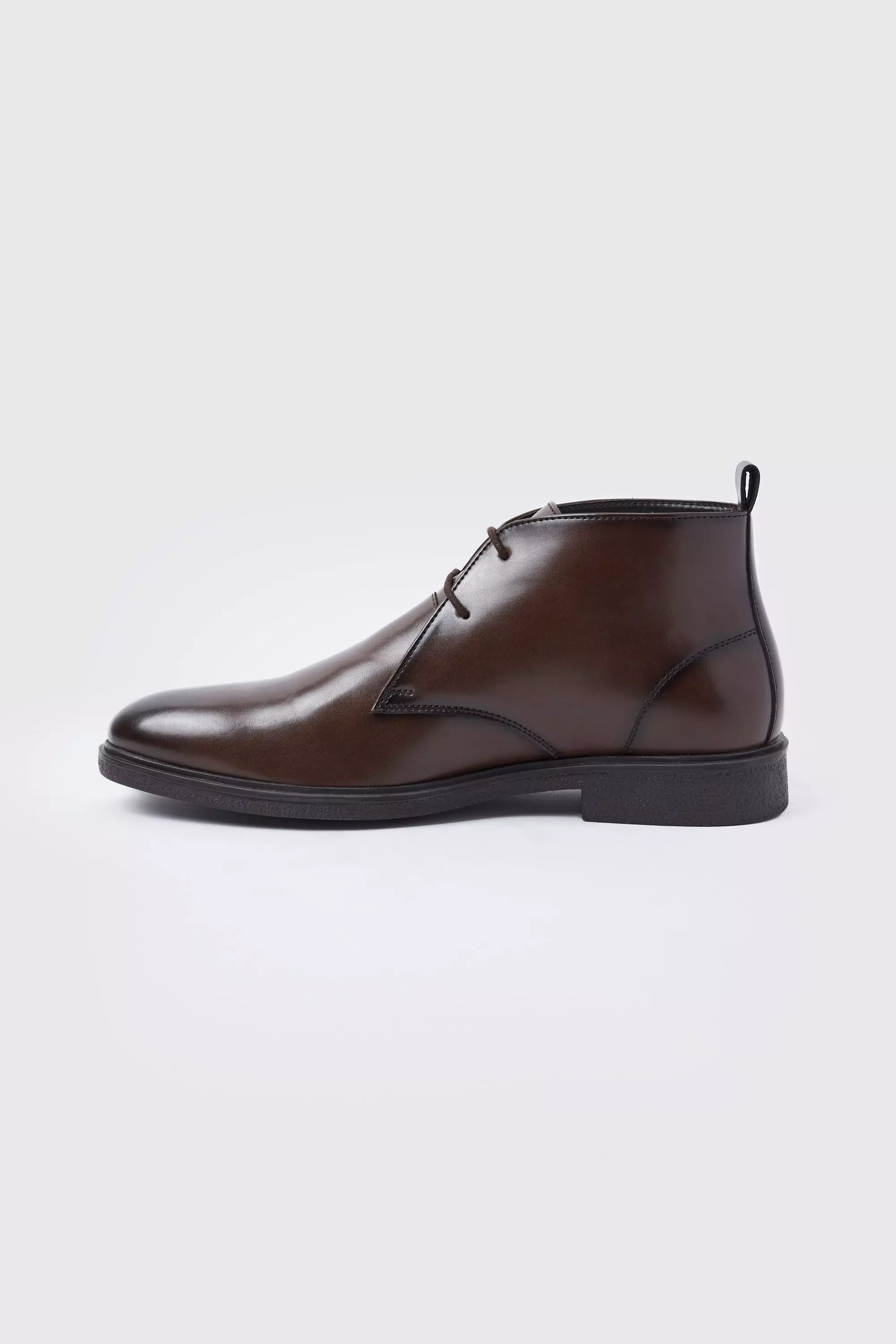 Brown Faux Leather Chukka Boots alternative image