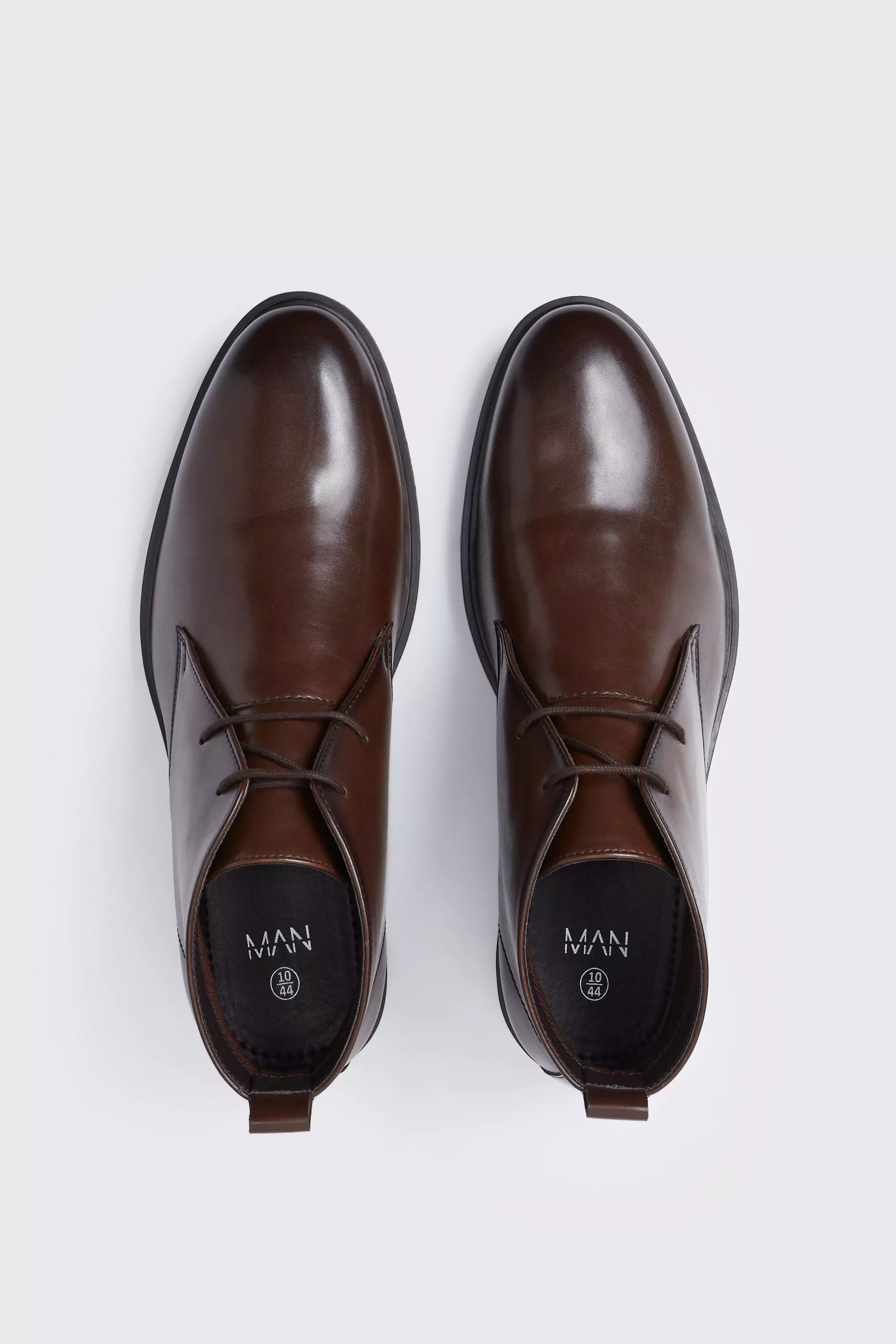 Brown Faux Leather Chukka Boots alternative image
