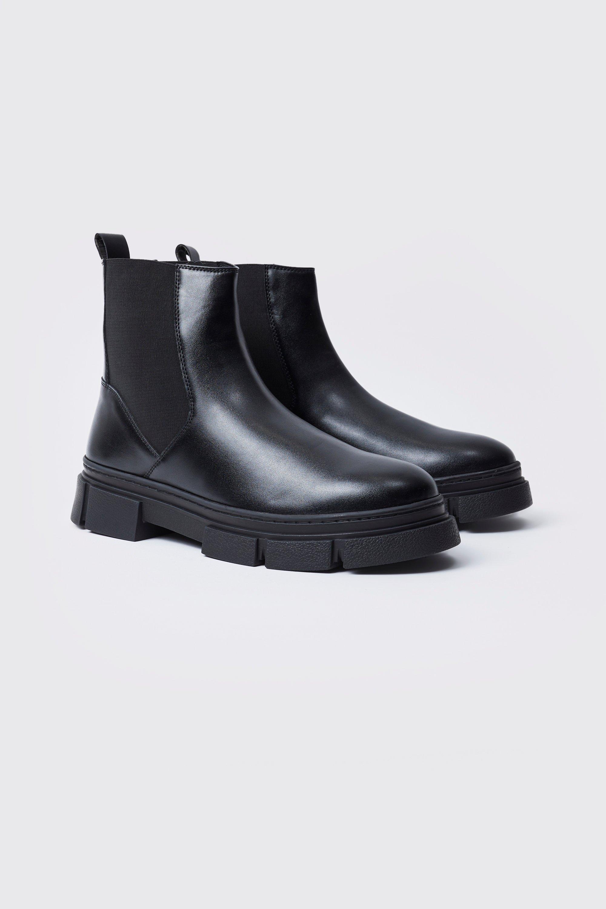 Chunky Track Sole Chelsea Boots boohooMAN UK